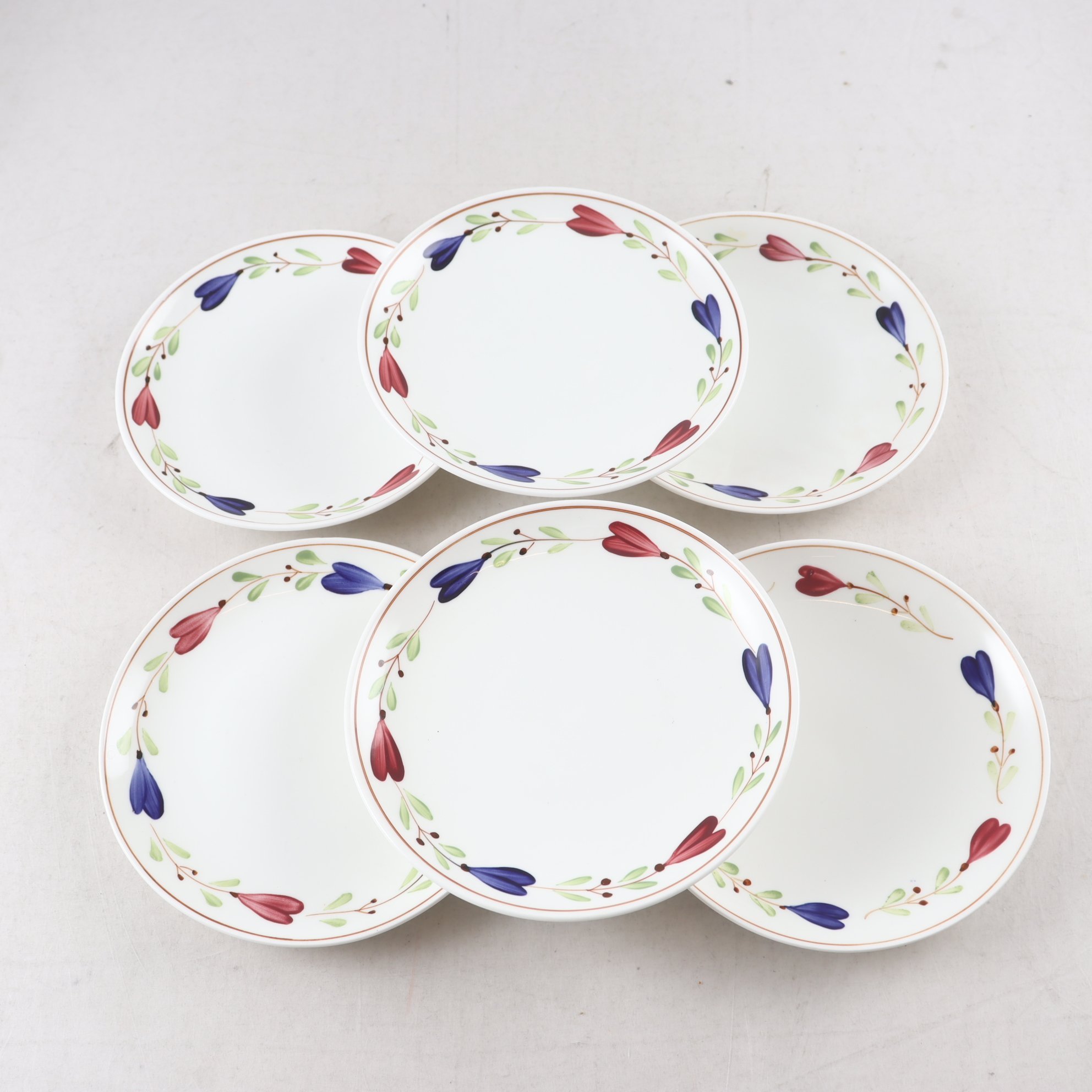 Assietter, Gustavsberg, ”Ranka”, Stig Lindberg, 6 st. Samfraktas ej