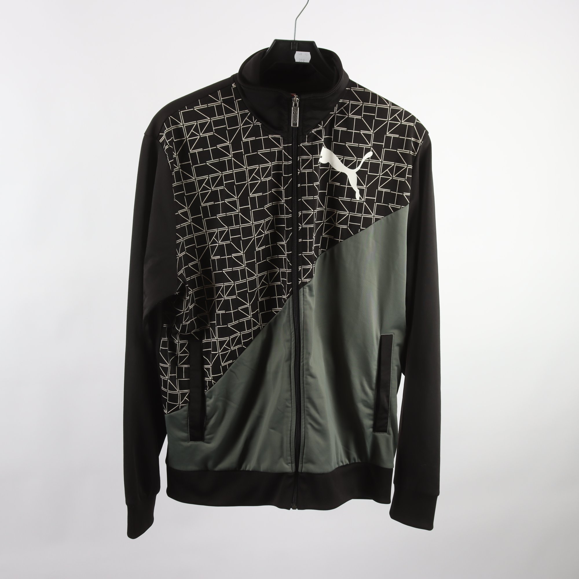 Träningsjacka, Puma, svart, grå, stl. 52/54.