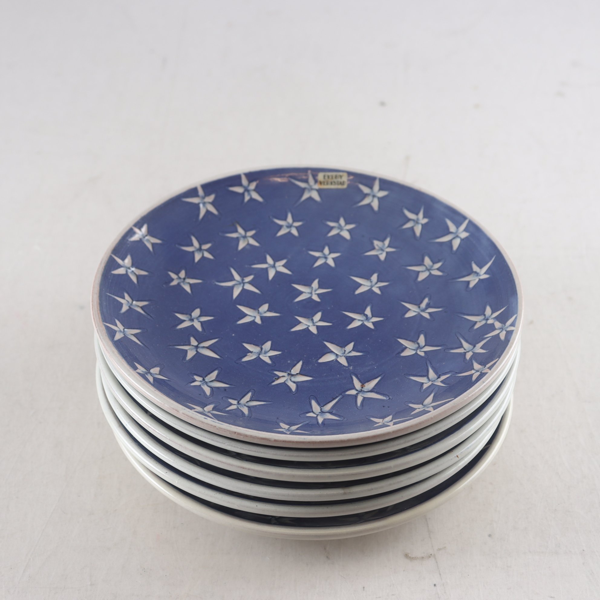 Assietter, Star, Ingrid Atterberg, Upsala Ekeby, 6 st. Samfraktas ej.