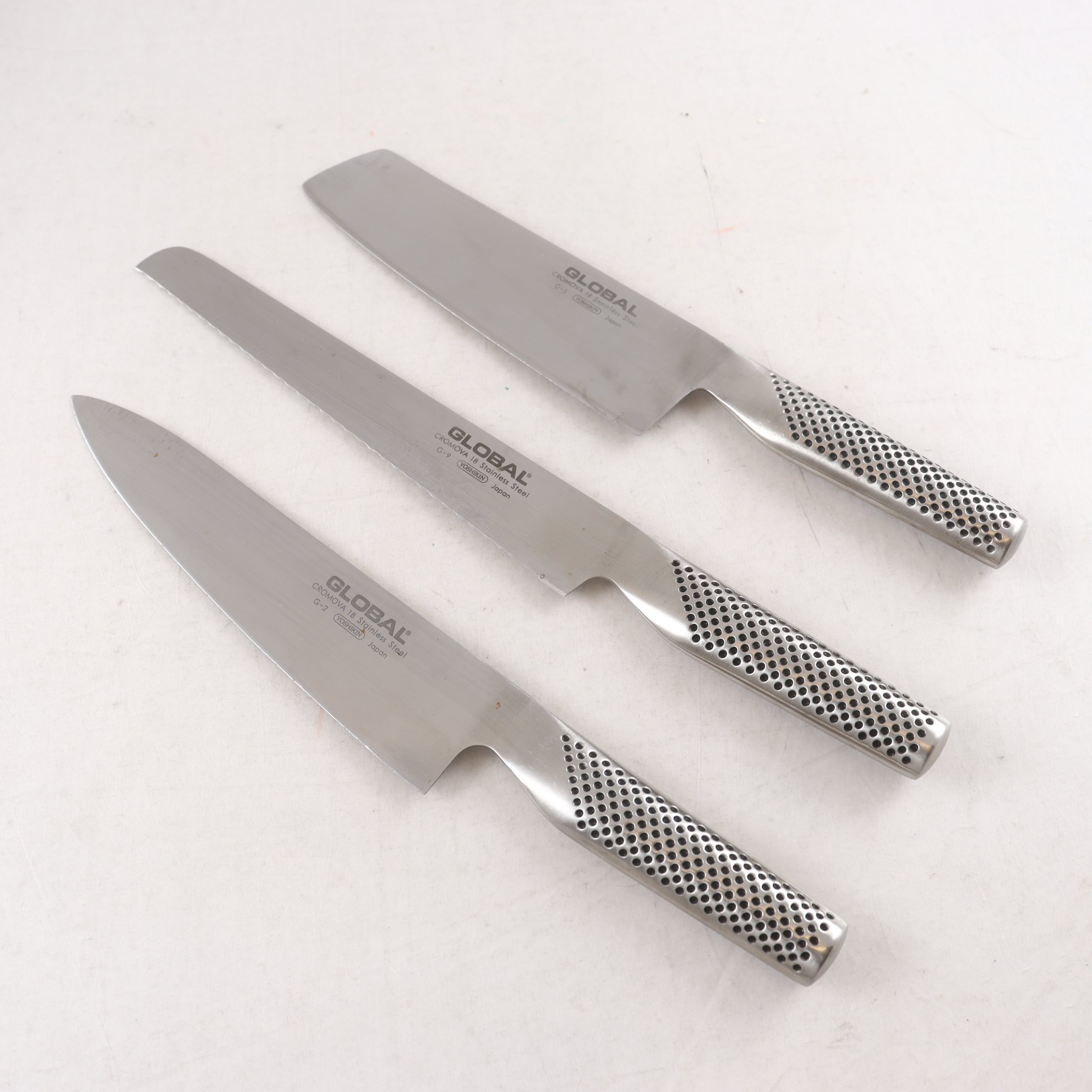 Knivar, Global, Japan, rostfritt stål, 3 st.