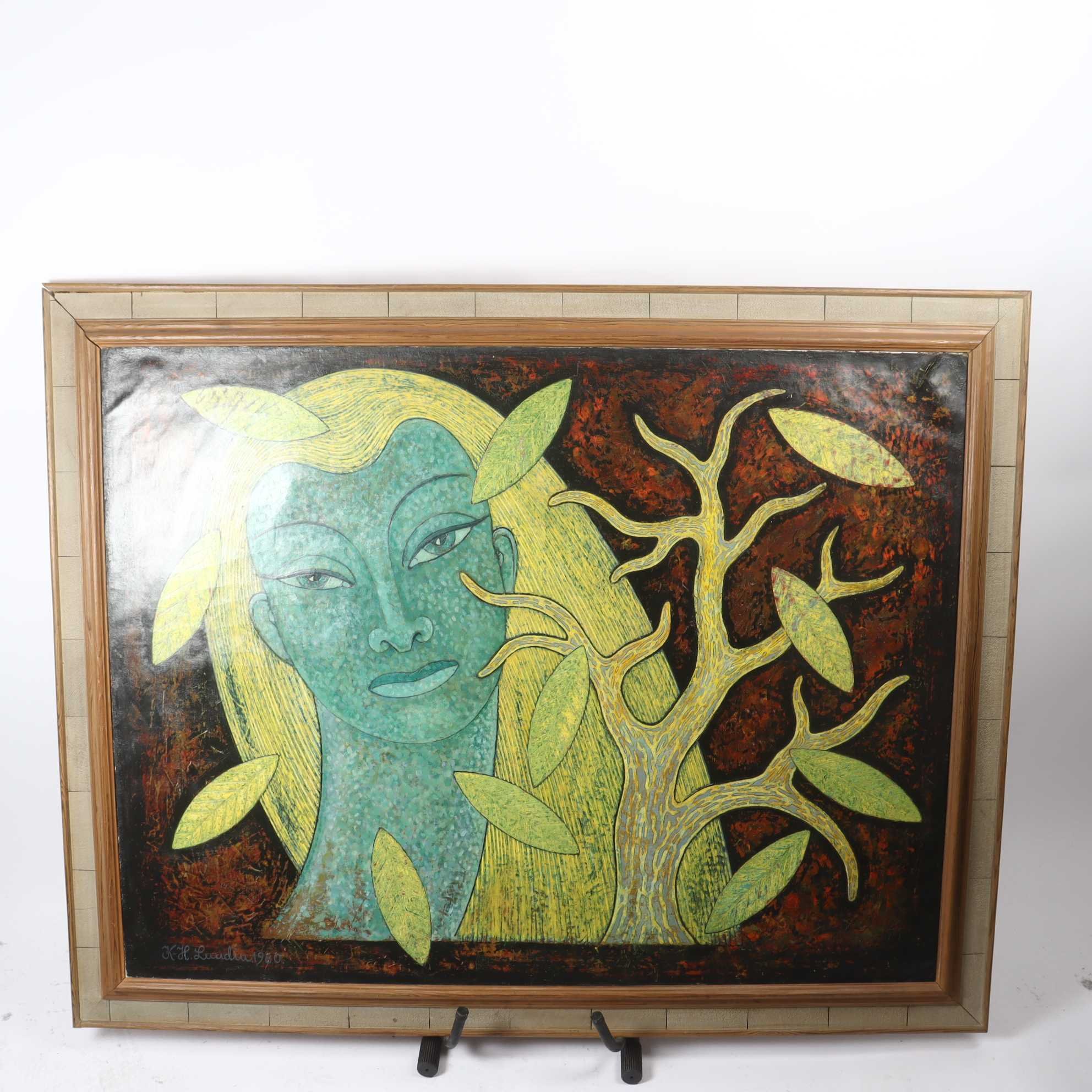 Målning, signerad K.H Lundin, 1960. Endast avhämtning.