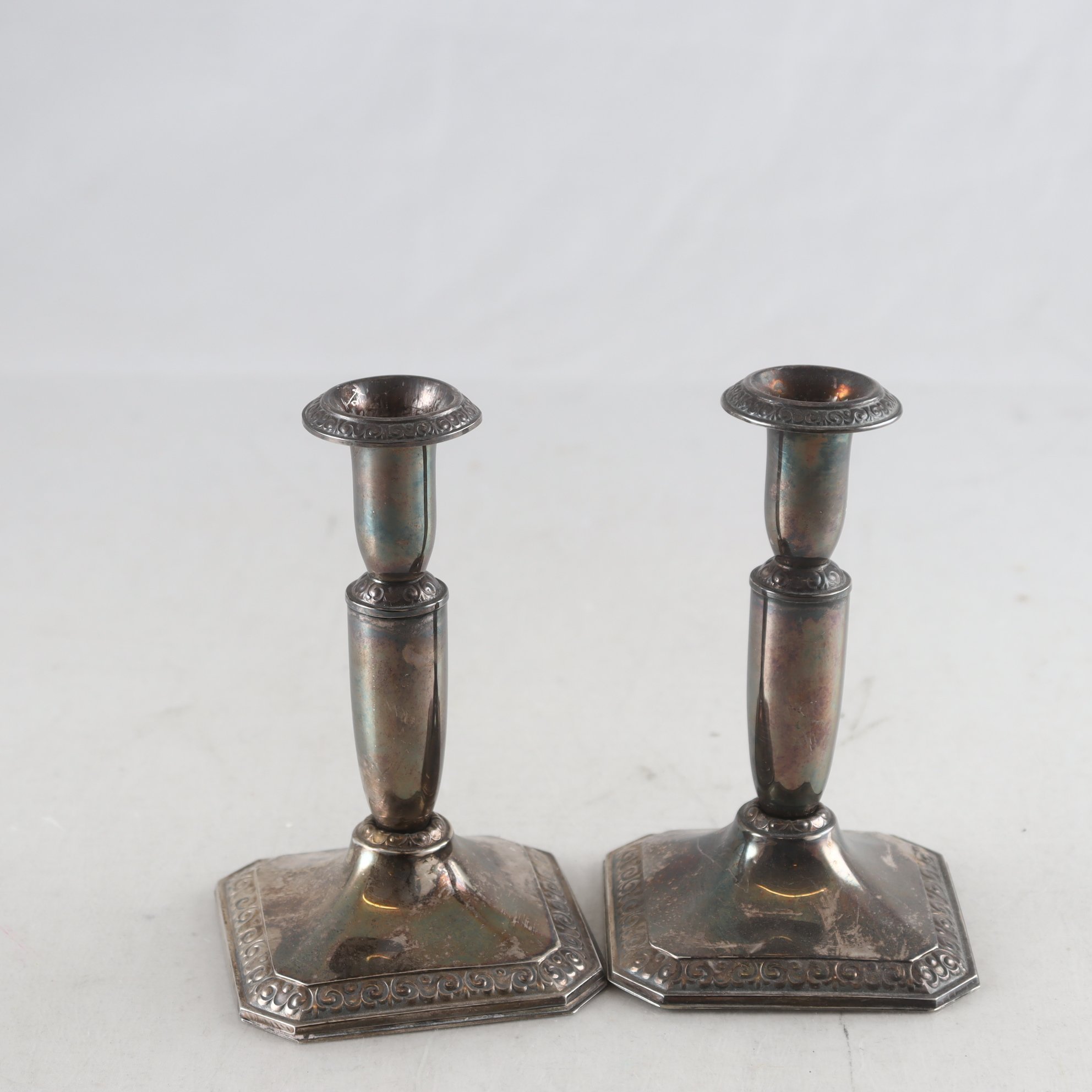 Paret silverljusstakar, Kultakeskus Oy, Hämenlinna Tavastehus, Finland, 1956