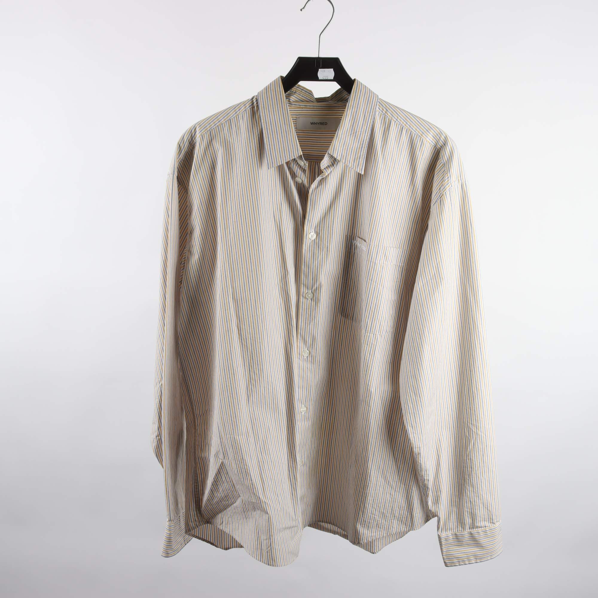 Skjorta, Whyred, randig, grå, gul, stl. XL.