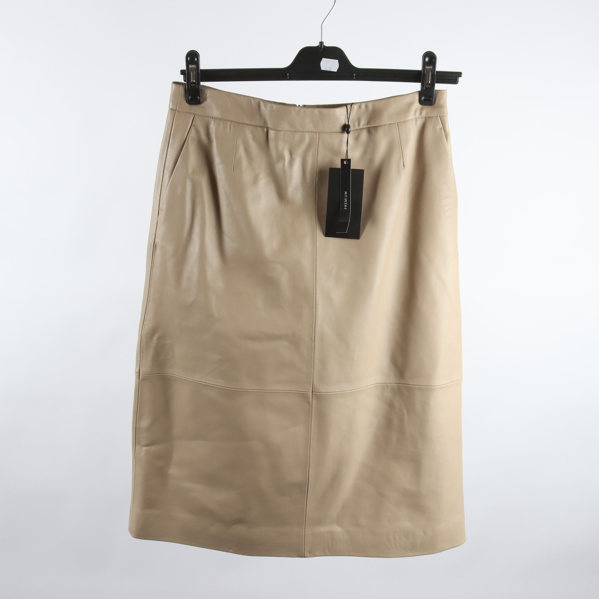 Skinnkjol, Stockh LM, beige, stl. M.