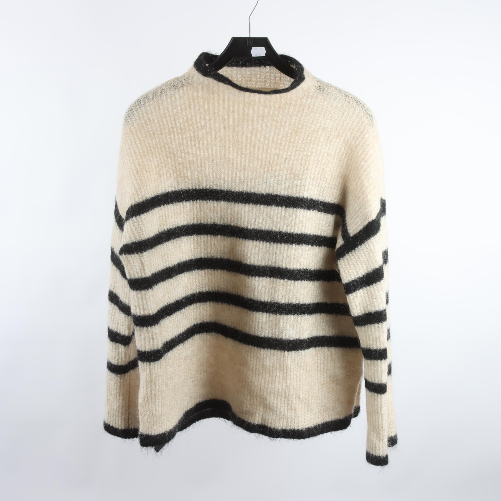 Tröja, Second Female, beige, svart, ull, mohair, stl. S.