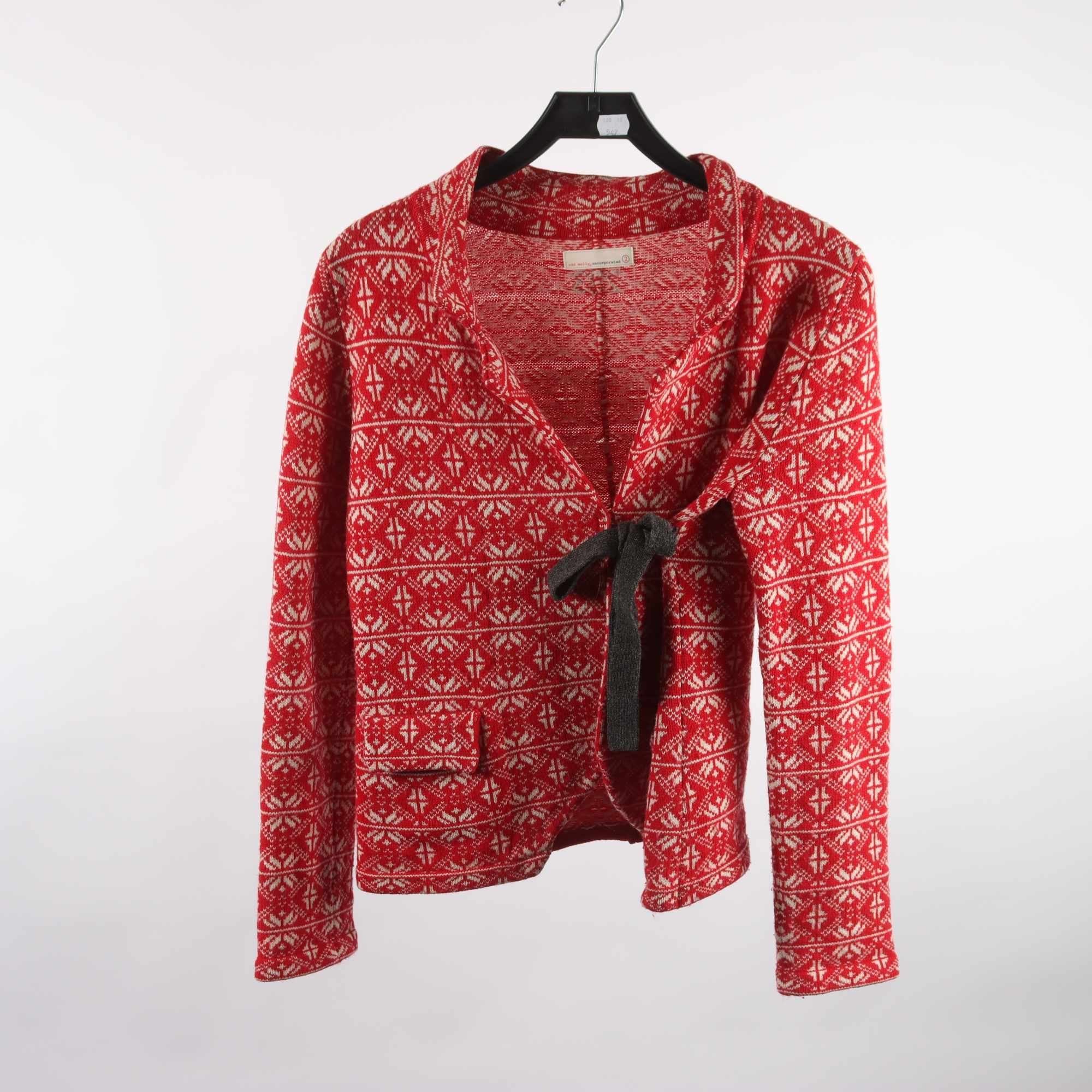 Kofta, Odd Molly, vit, röd, 85% lammull, stl. M.