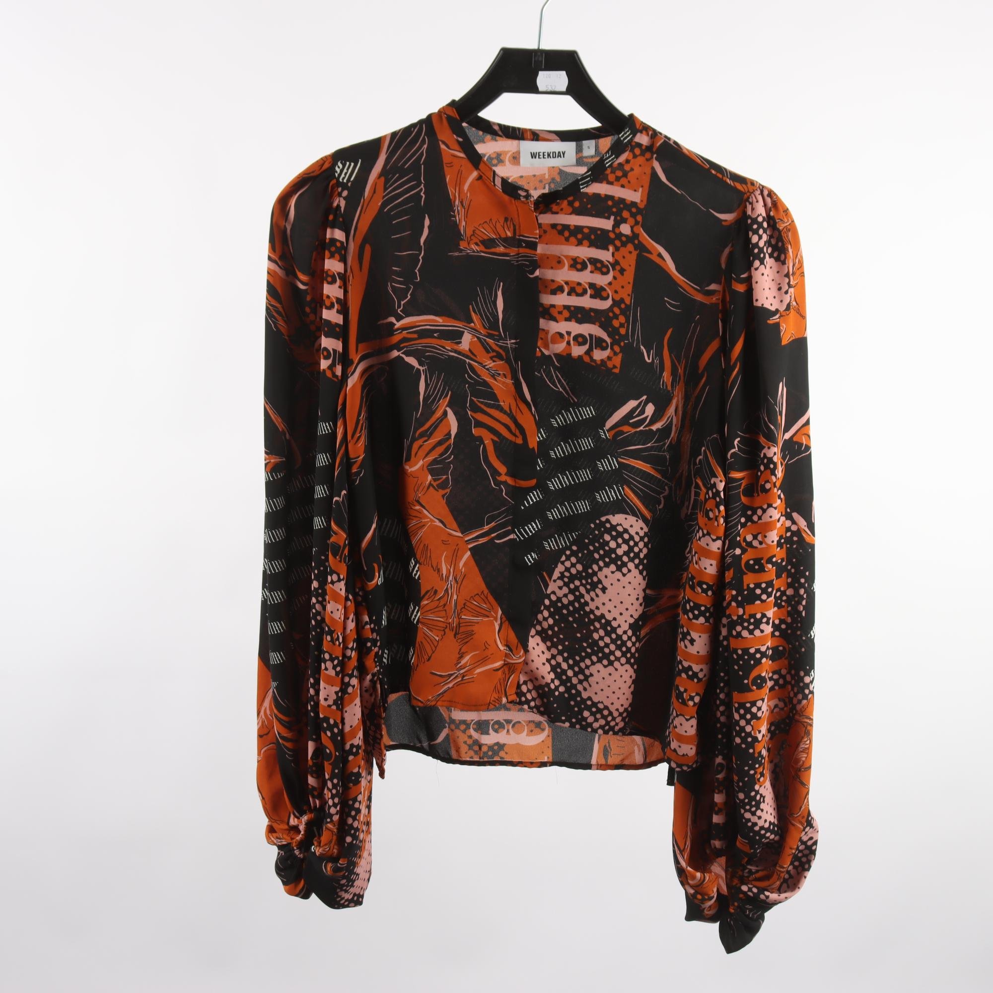 Blus, Weeday, svart, brun, stl. S.
