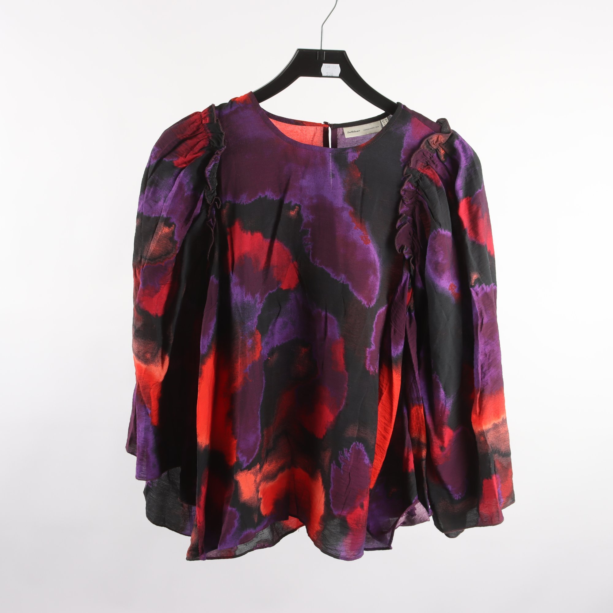 Blus, InWear, lila, röd, stl. 38.