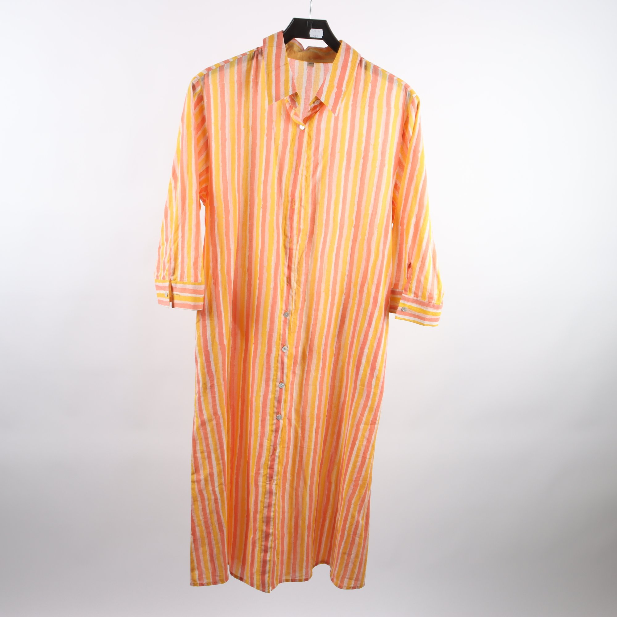 Klänning, Okänd, randig, gul, orange, stl. S/M.