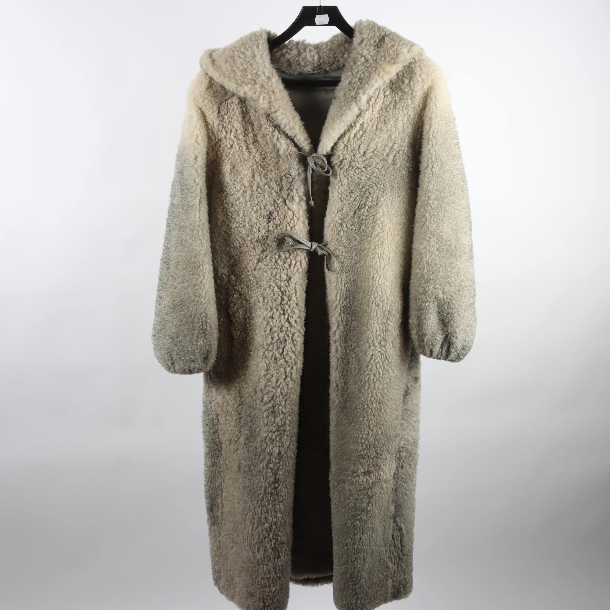 Pälskappa, Okänd, grå, beige, stl. ca. S.