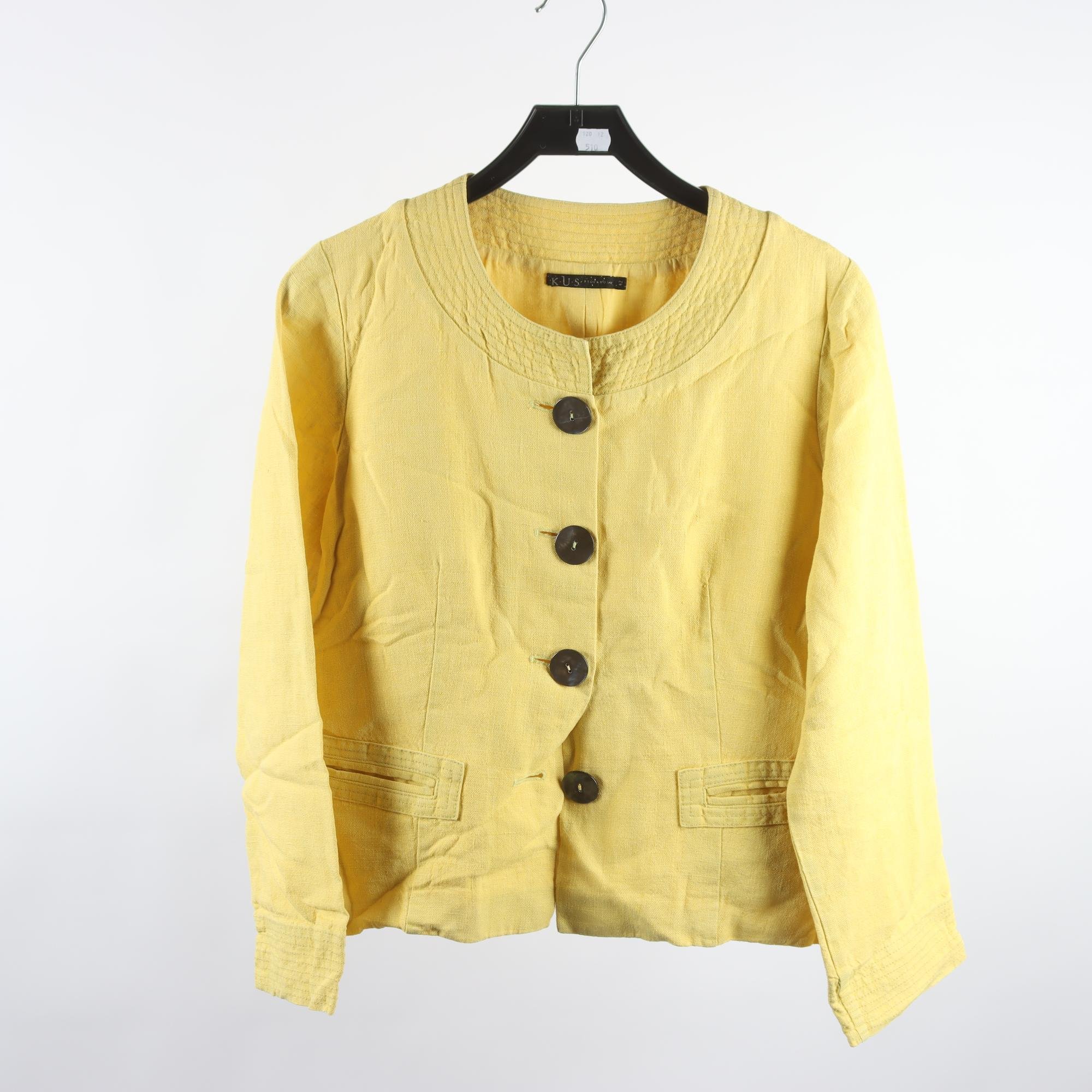 Jacka, K.U.S, gul, lin, stl. 42.