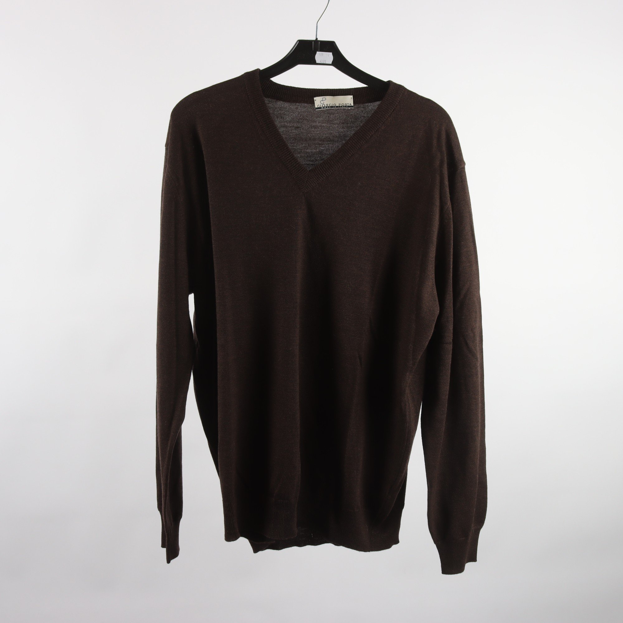 Tröja, Giorgio Porta, brun, 100% ull, stl. 54.