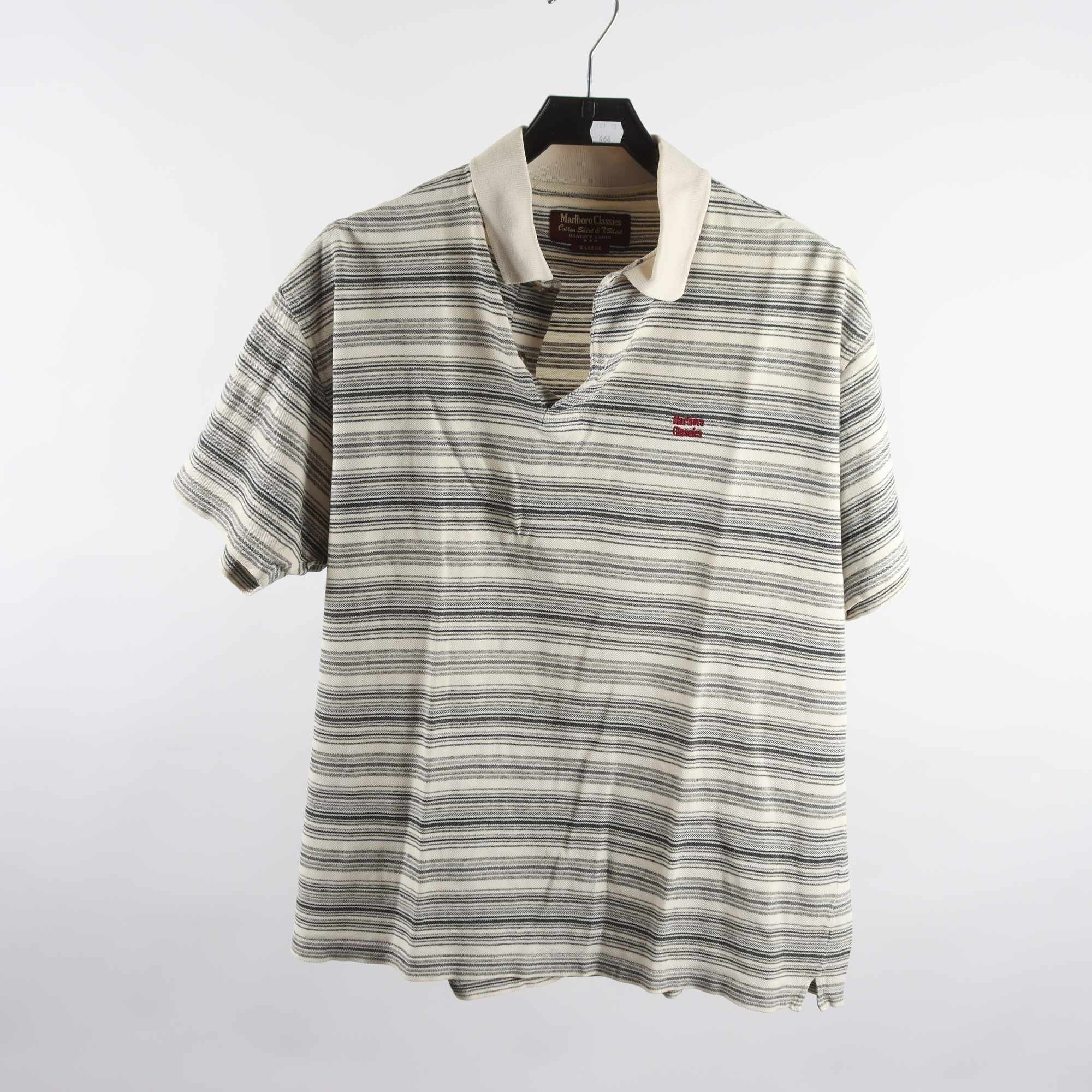 Piké, Marlboro Classics, randig, beige, grå, stl. XL.