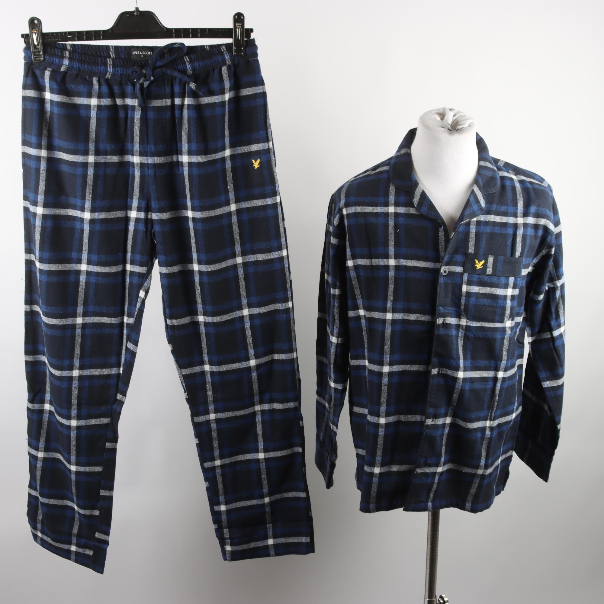 Pyjamas, Lyle & Scott, rutig, blå, stl. S.