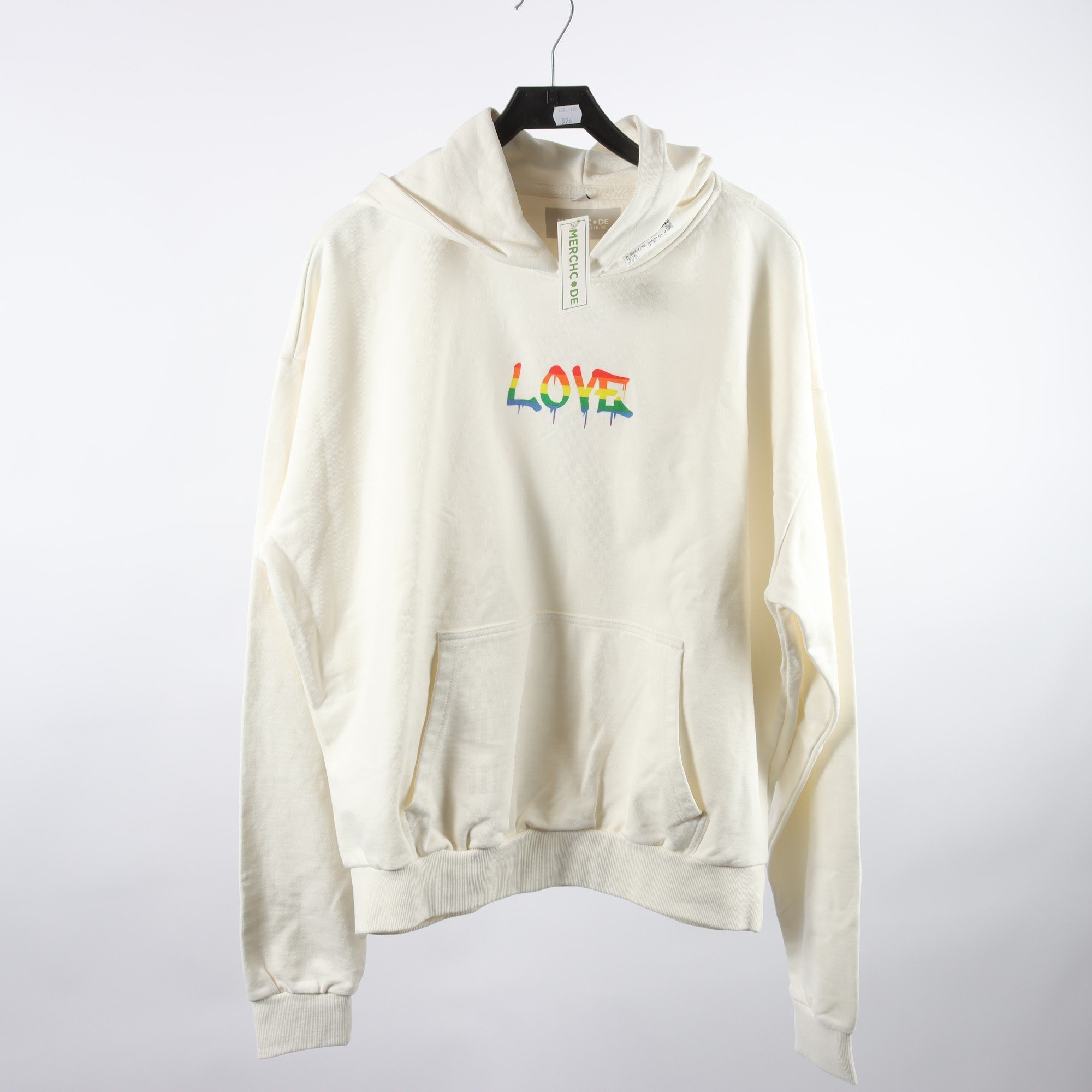 Hoodie, Merchc, vit, stl. M.