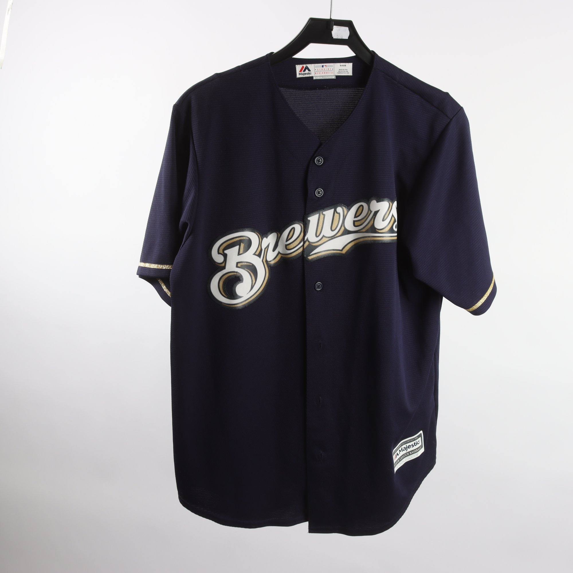 Tröja, Majestic, Brewers, baseball, blå, stl. M.