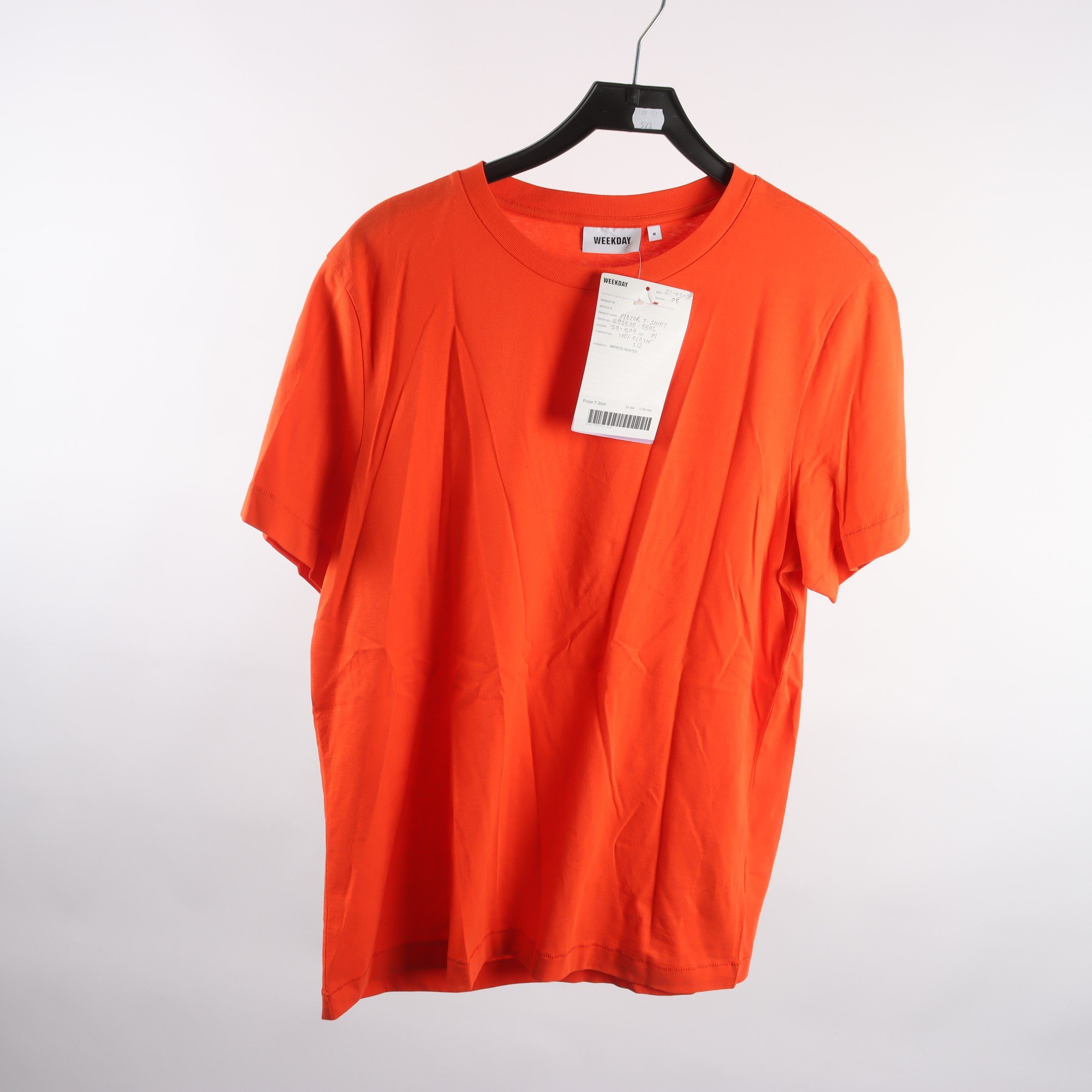 T-shirt, 2-pack, Weekday, orange, svart, stl. M.