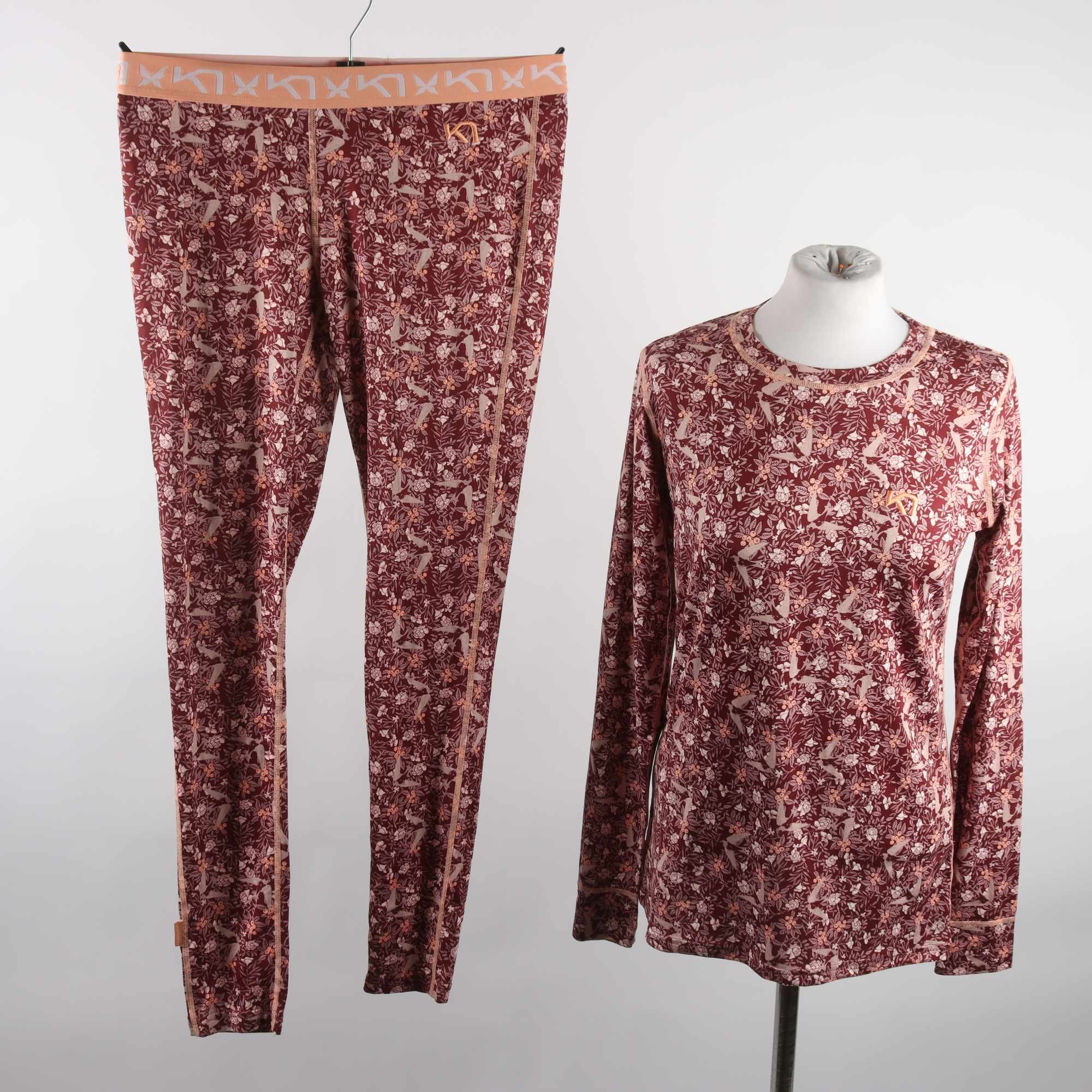 Underställ, Kari Traa, vinröd, orange, stl. M.