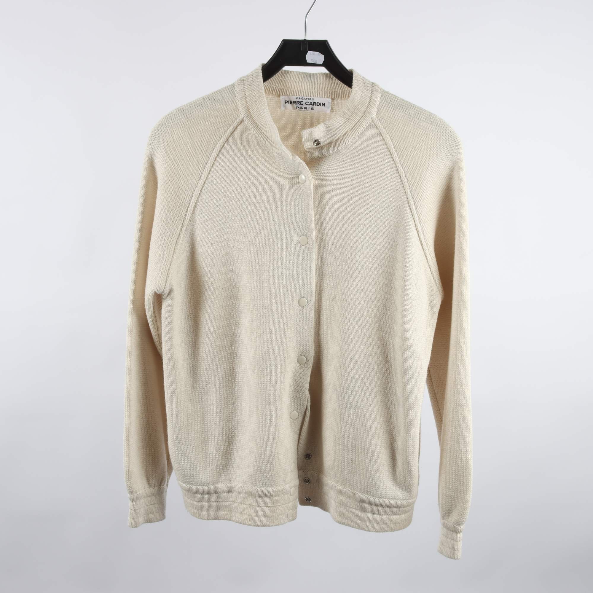 Kofta, Pierre Cardin, benvit, 35% silke, stl. 42