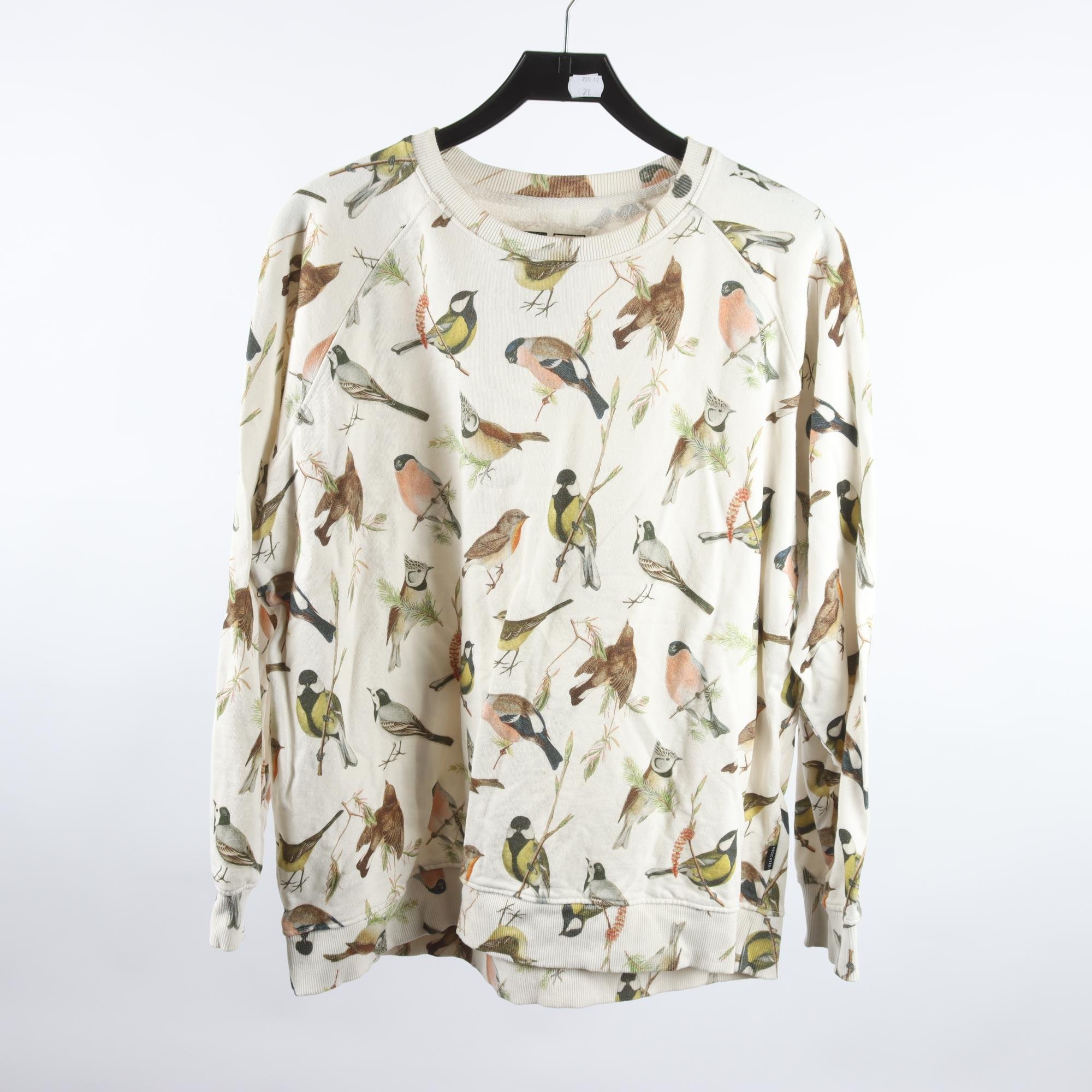 Sweatshirt, Dedicated, mönstrad, fåglar, stl. L