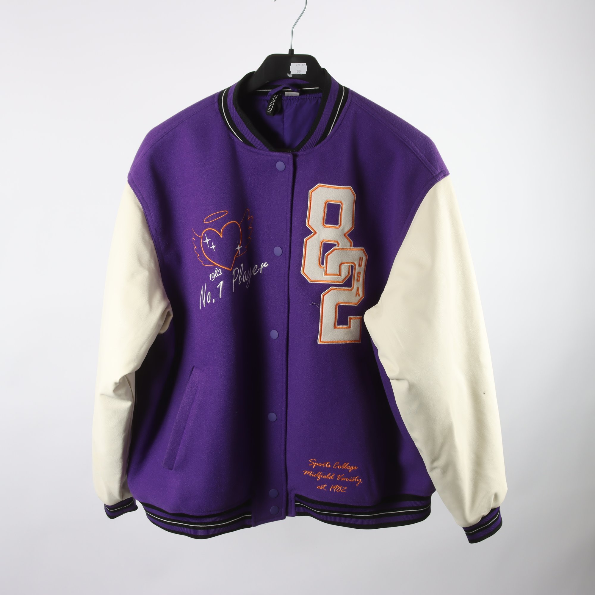 Jacka, H&M, lila, vit, stl. L