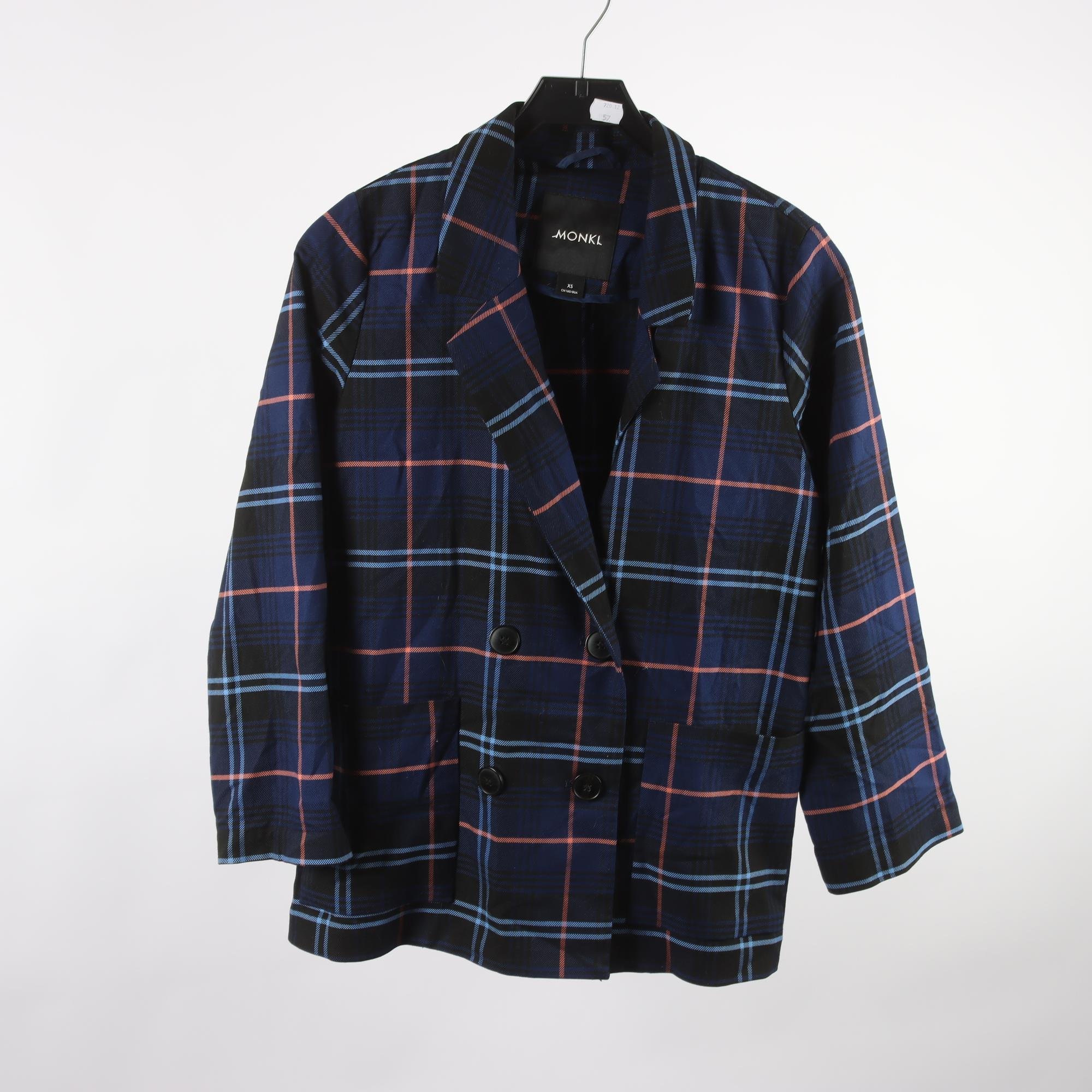 Kavaj, Monki, blå, rutig, stl. XS