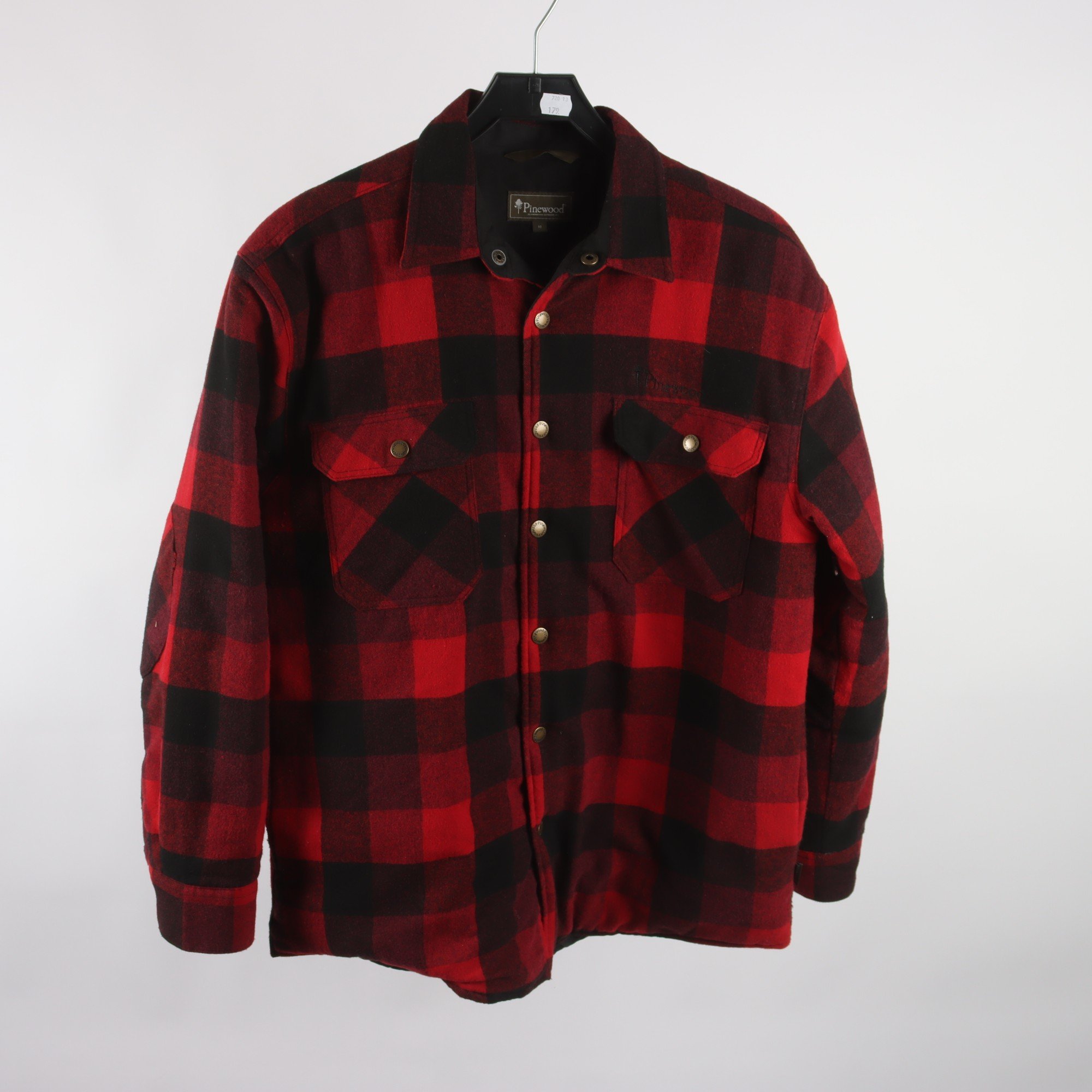 Skjorta, fodrad, Pinewood, röd, svart, stl. M