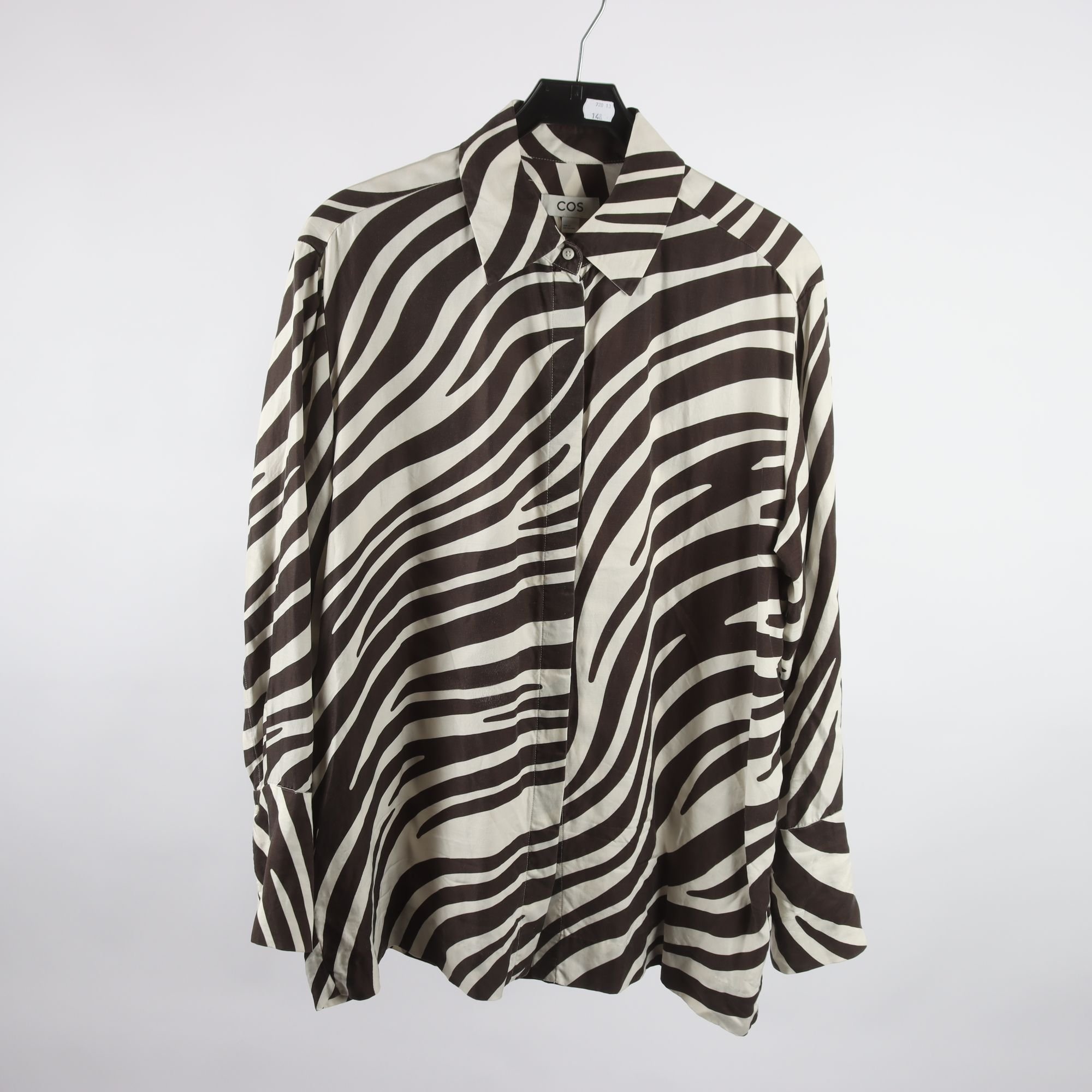 Blus, COS, brun, vit, mönstrad, stl. 44