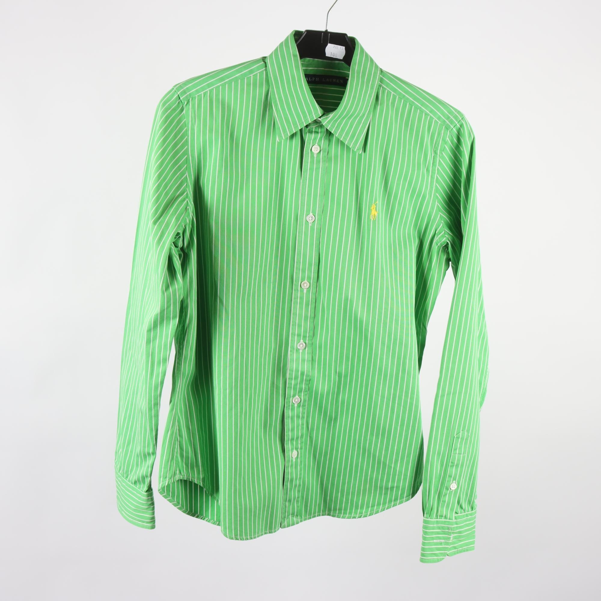 Blus/skjorta, Ralph Lauren, grön, vit, randig, stl. 8 (M)