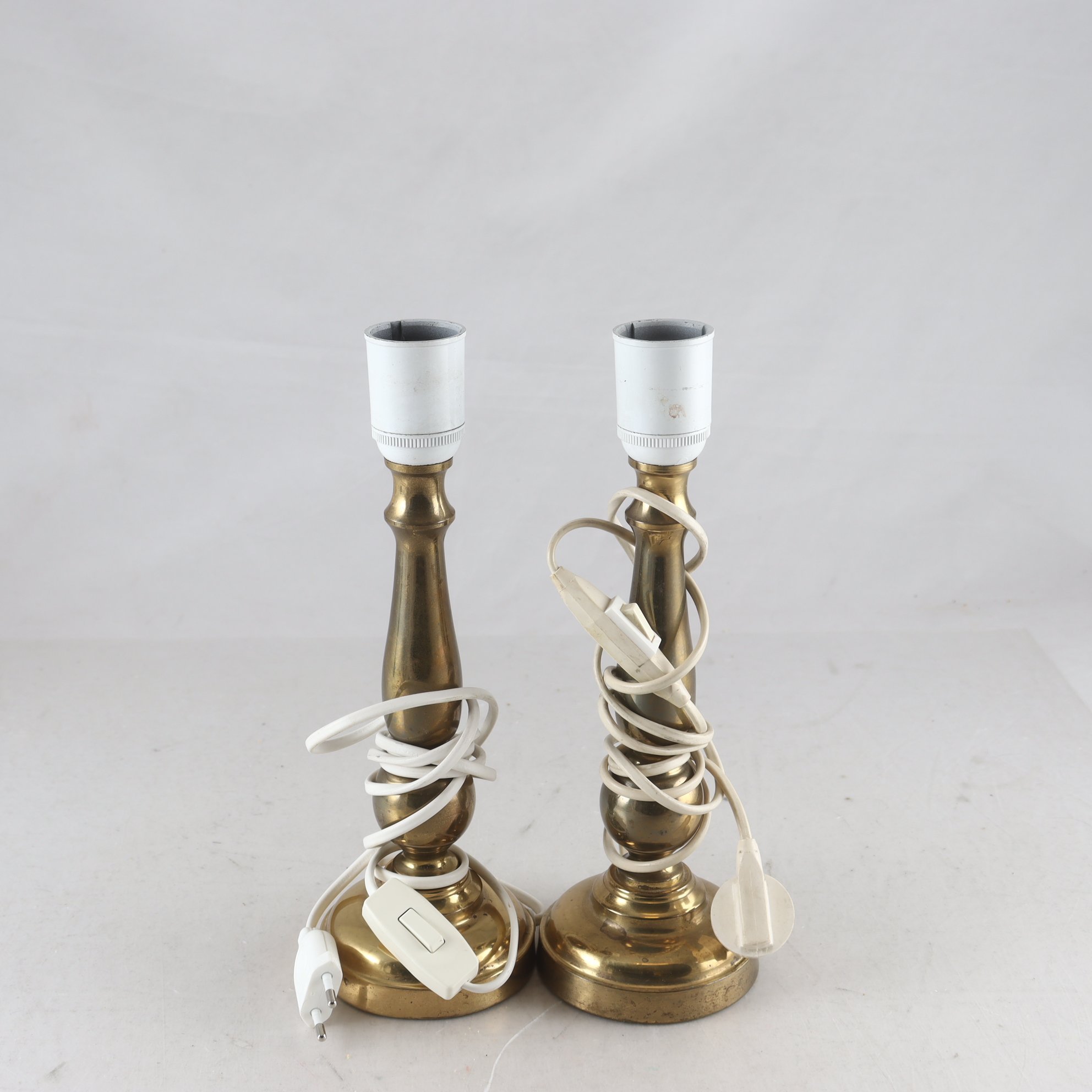 Bordslampor, vintage, mässing