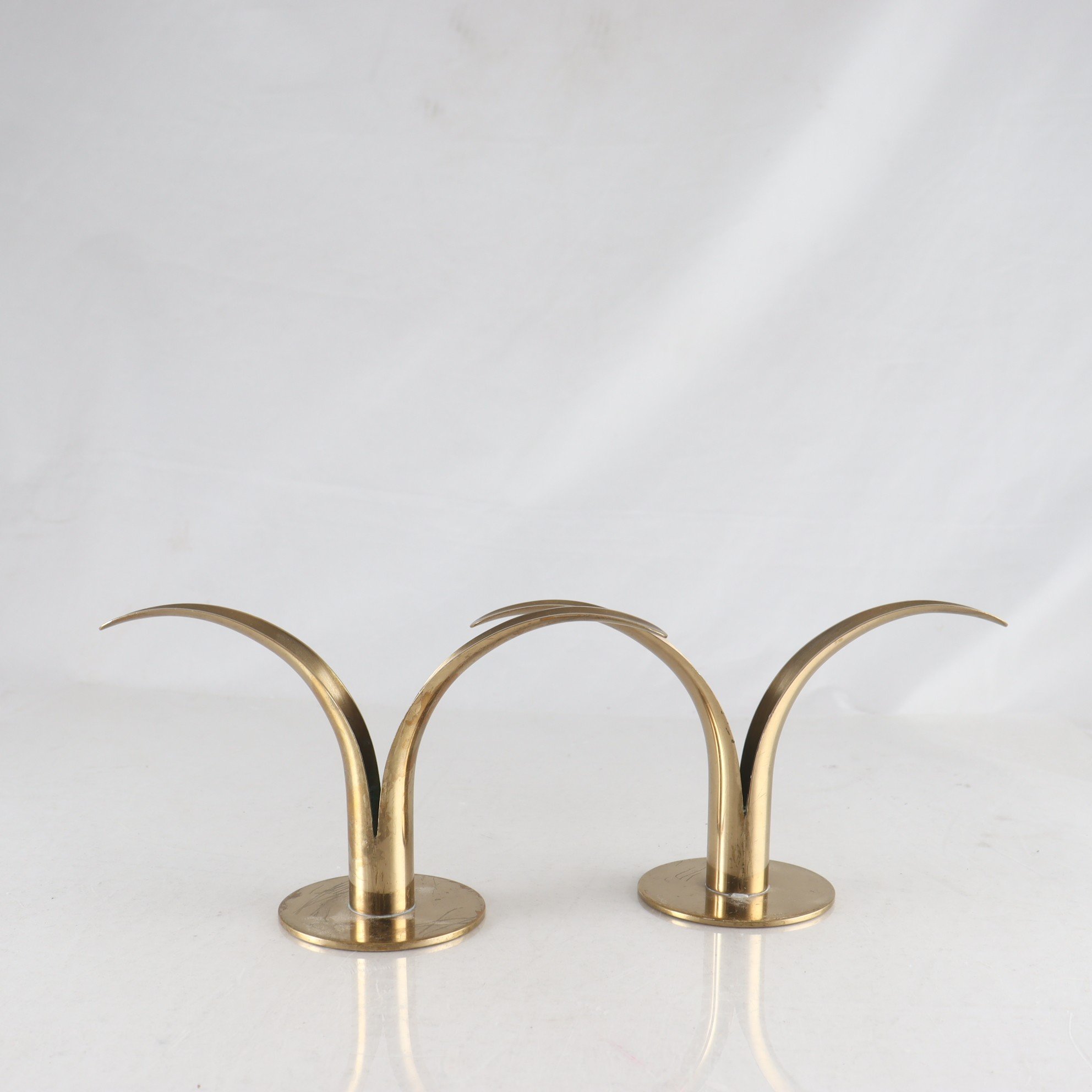 Ljusstakar, mässing, Liljan, Ivar Ålenius Björk, Ystad Metall