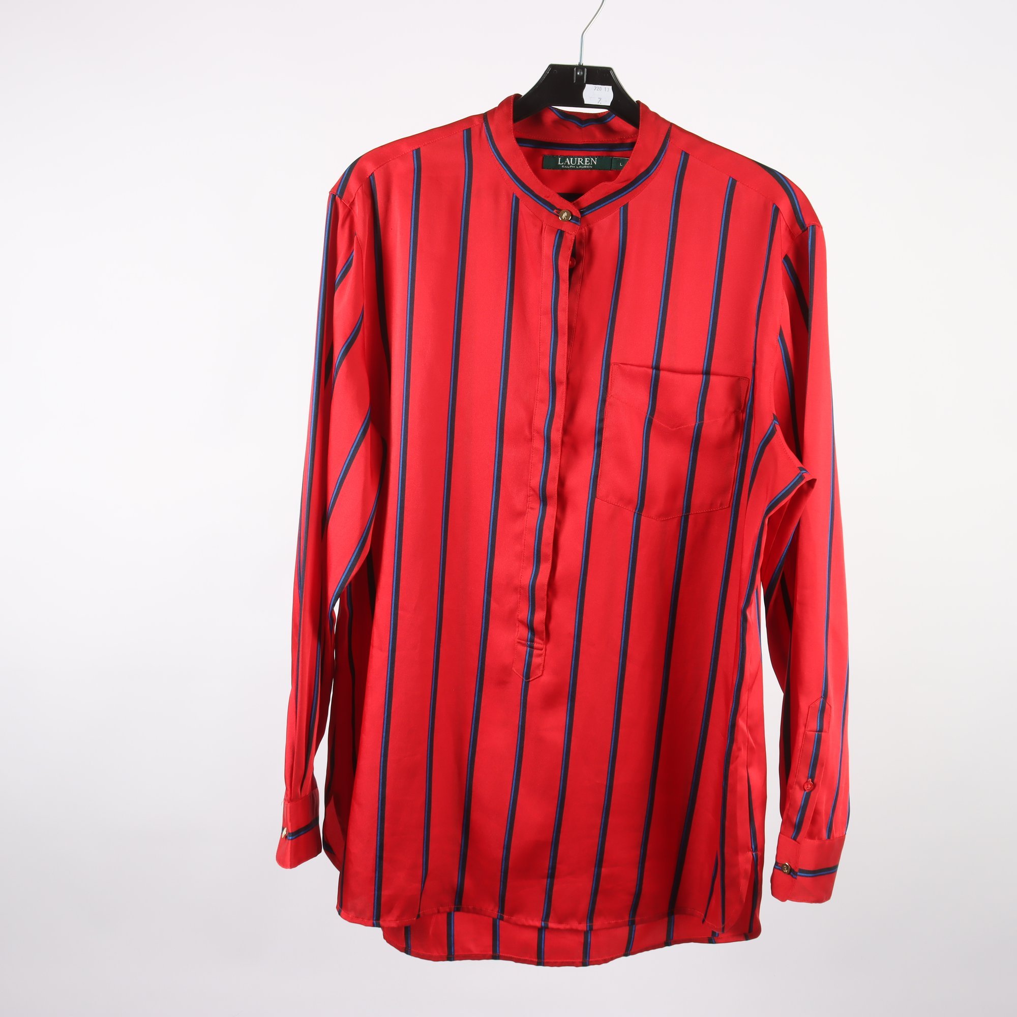 Blus, Ralph Lauren, röd, randig, stl. L