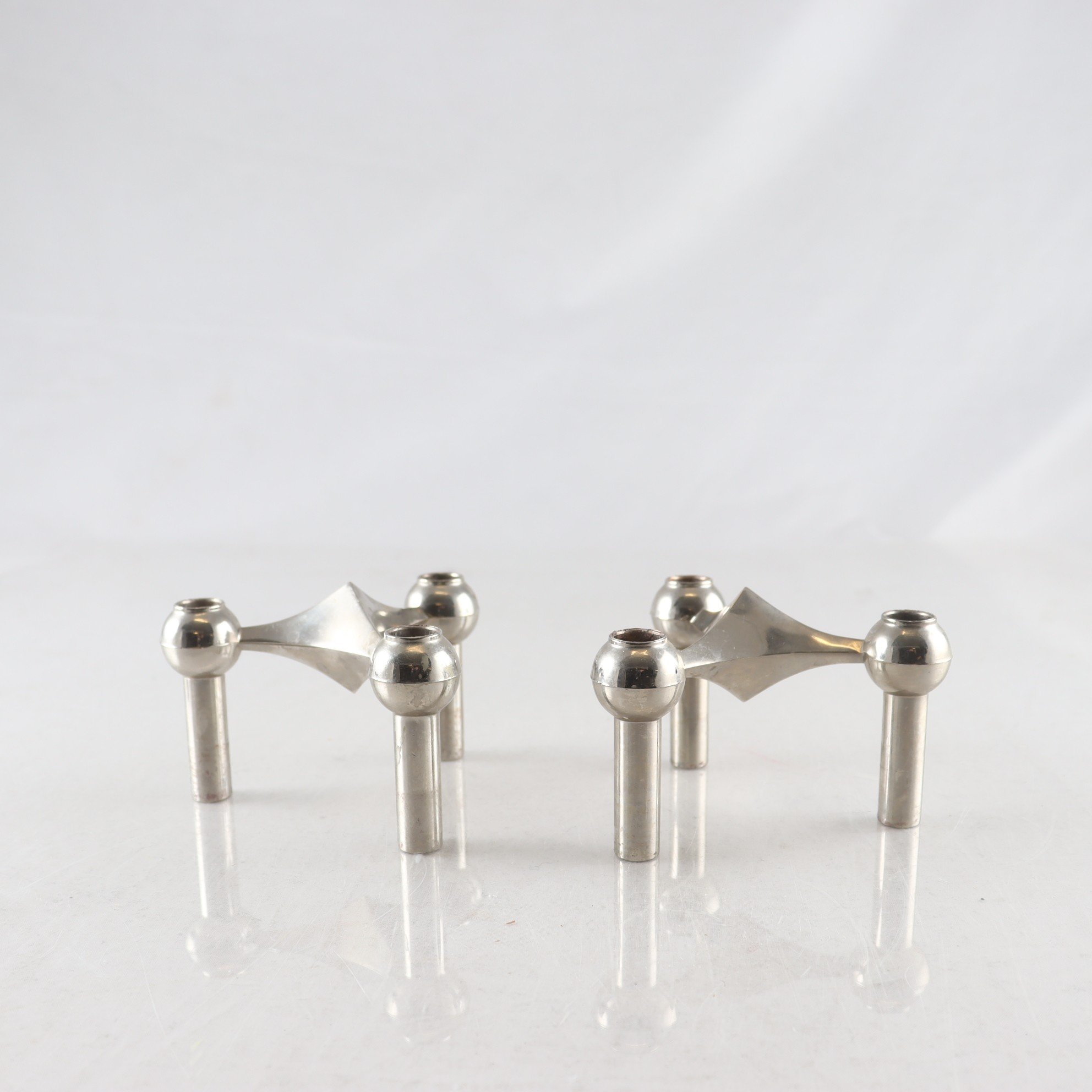 Ljusstakar, metall, Nagel, Stoff, vintage