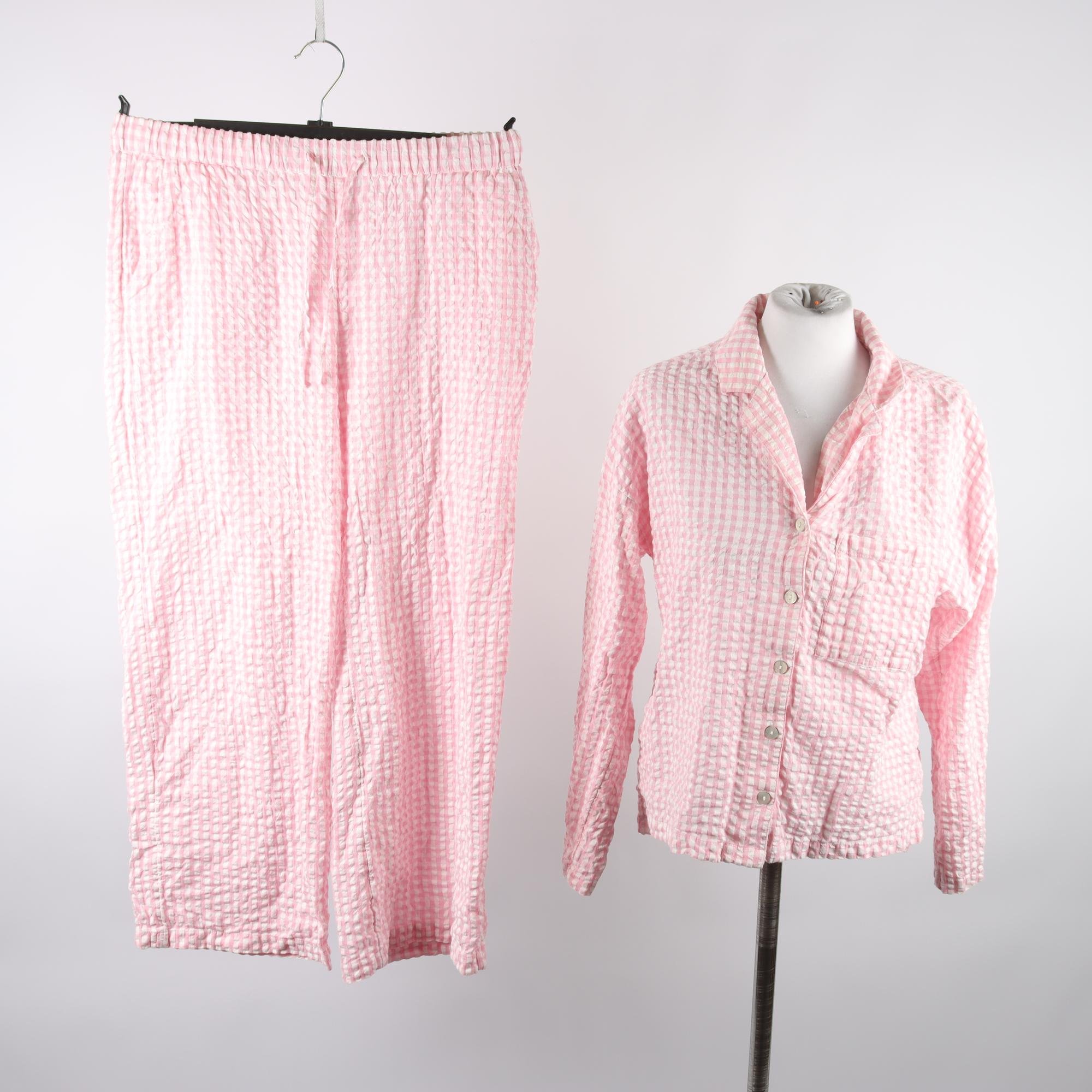 Sovplagg, Lindex, rosa, vit, bäckebölja, stl. XS