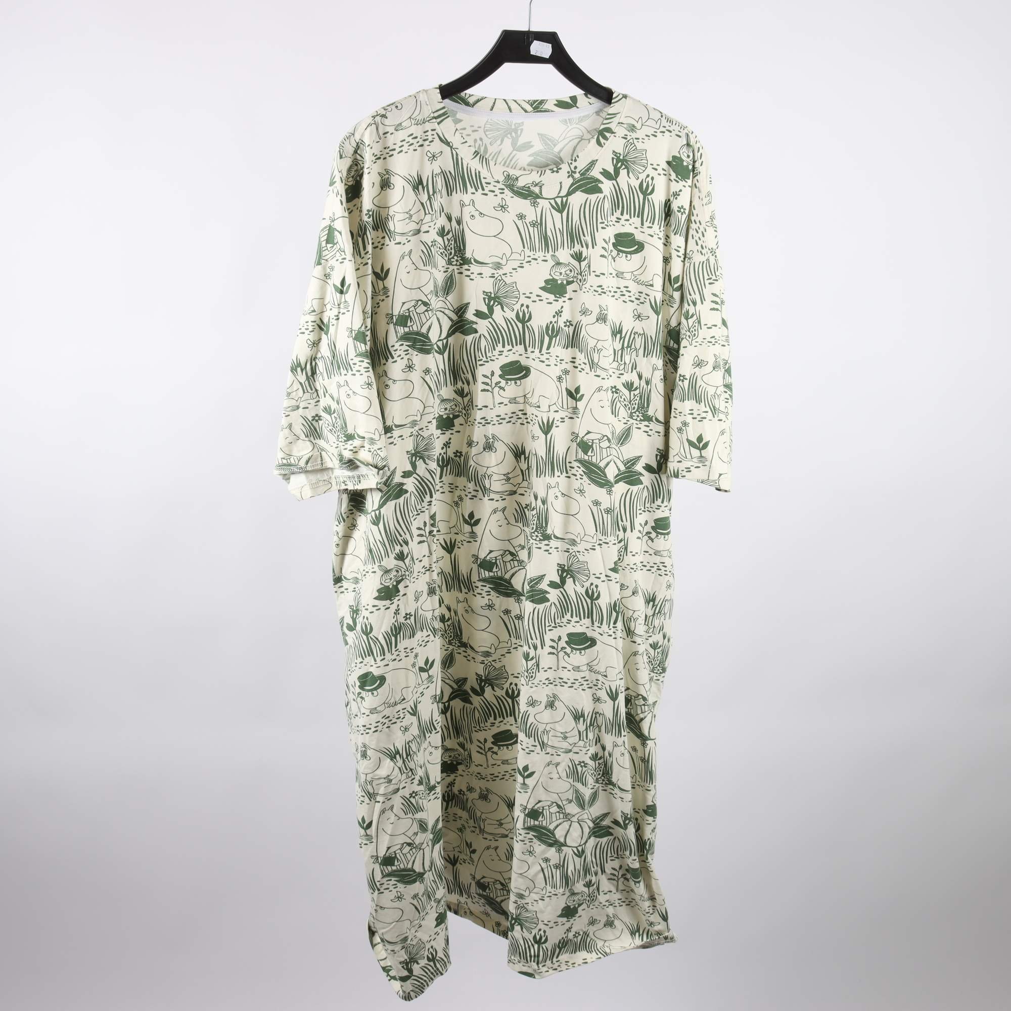 Klänning/sovplagg, Moomin Characters, grön, vit, stl ca. XL-XXL