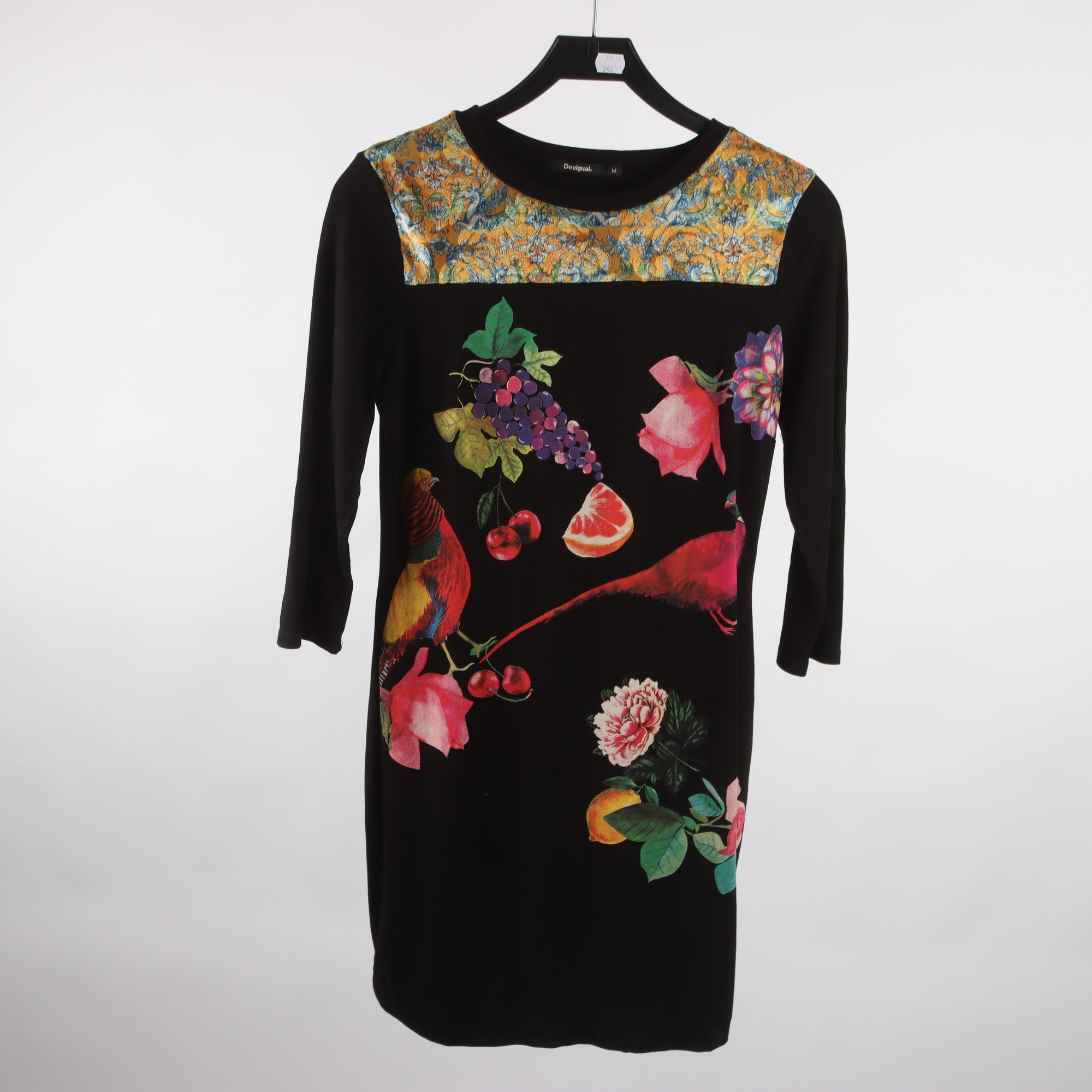 Klänning, Desigual, svart, mönstrad, stl. M