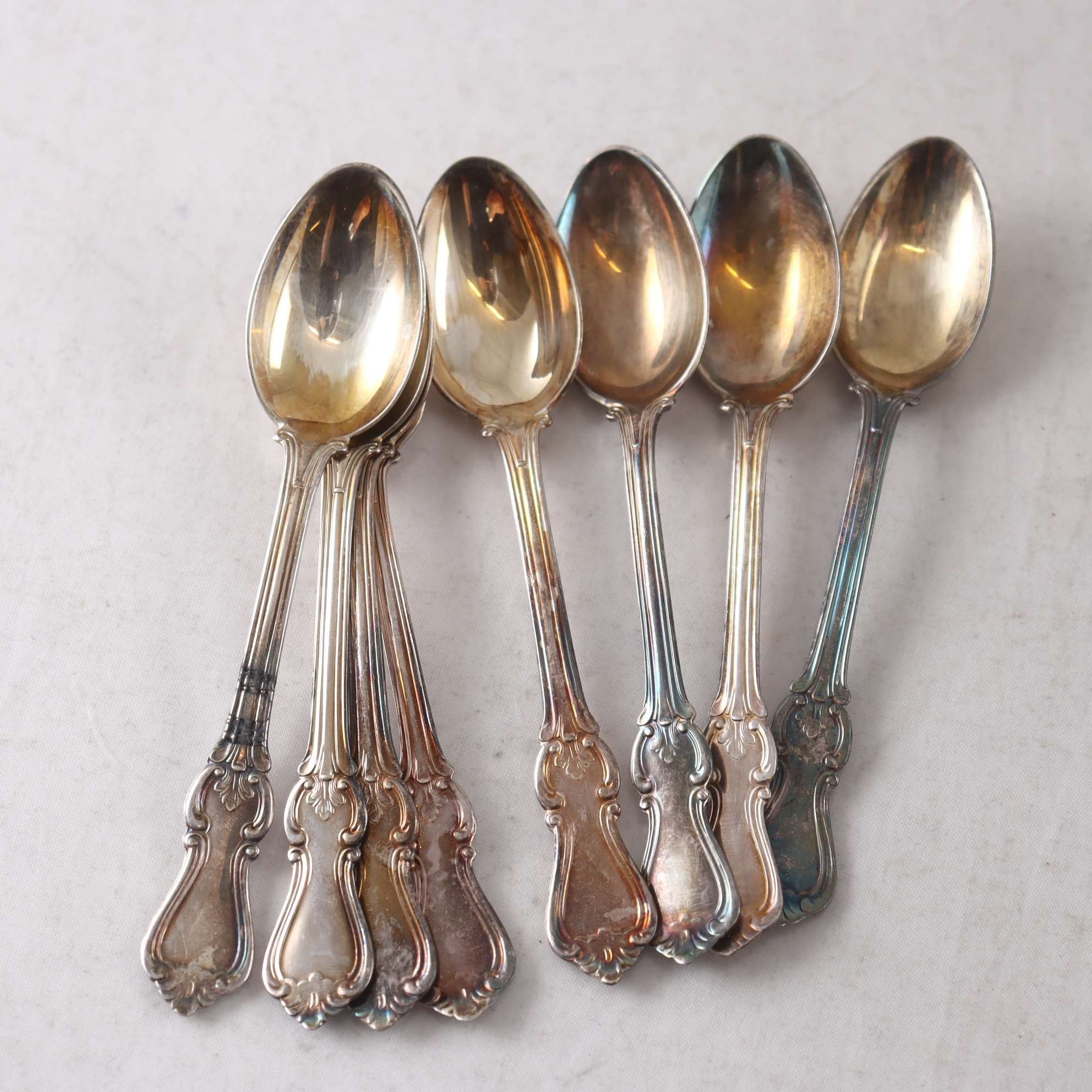 Kaffeskedar, silver, 8st