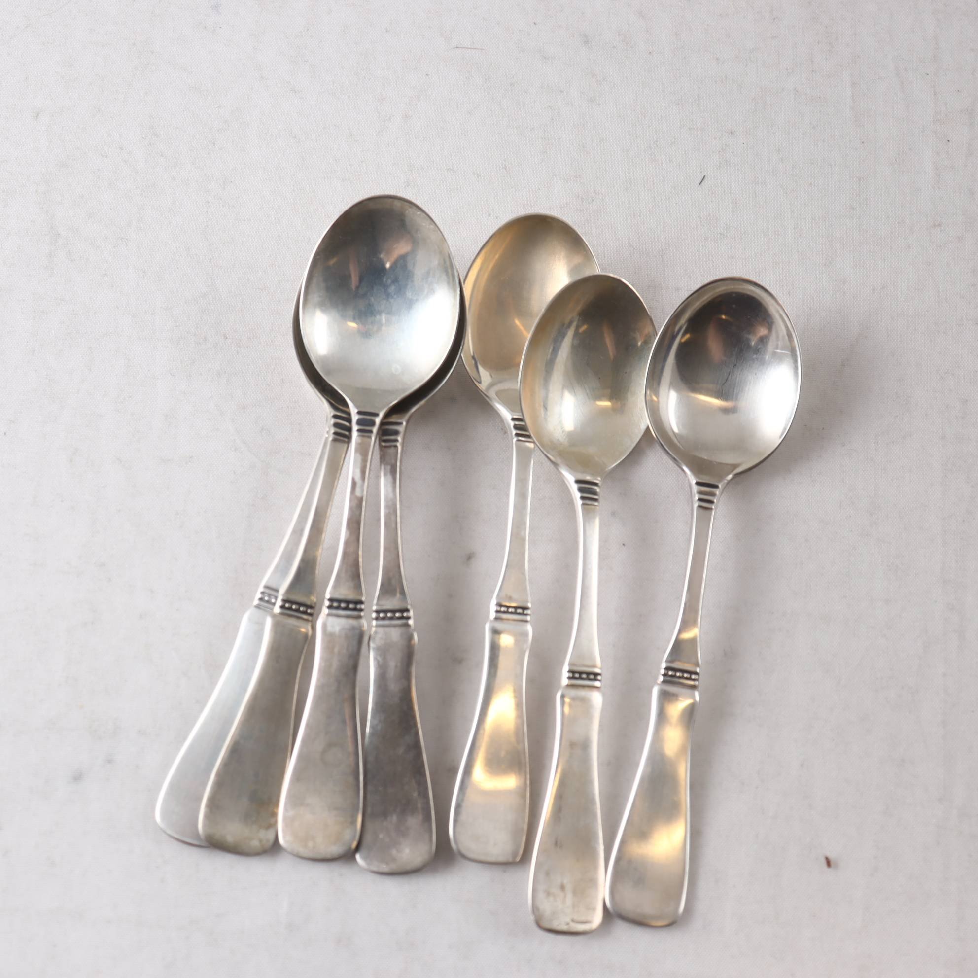 Kaffeskedar, silver, 7st