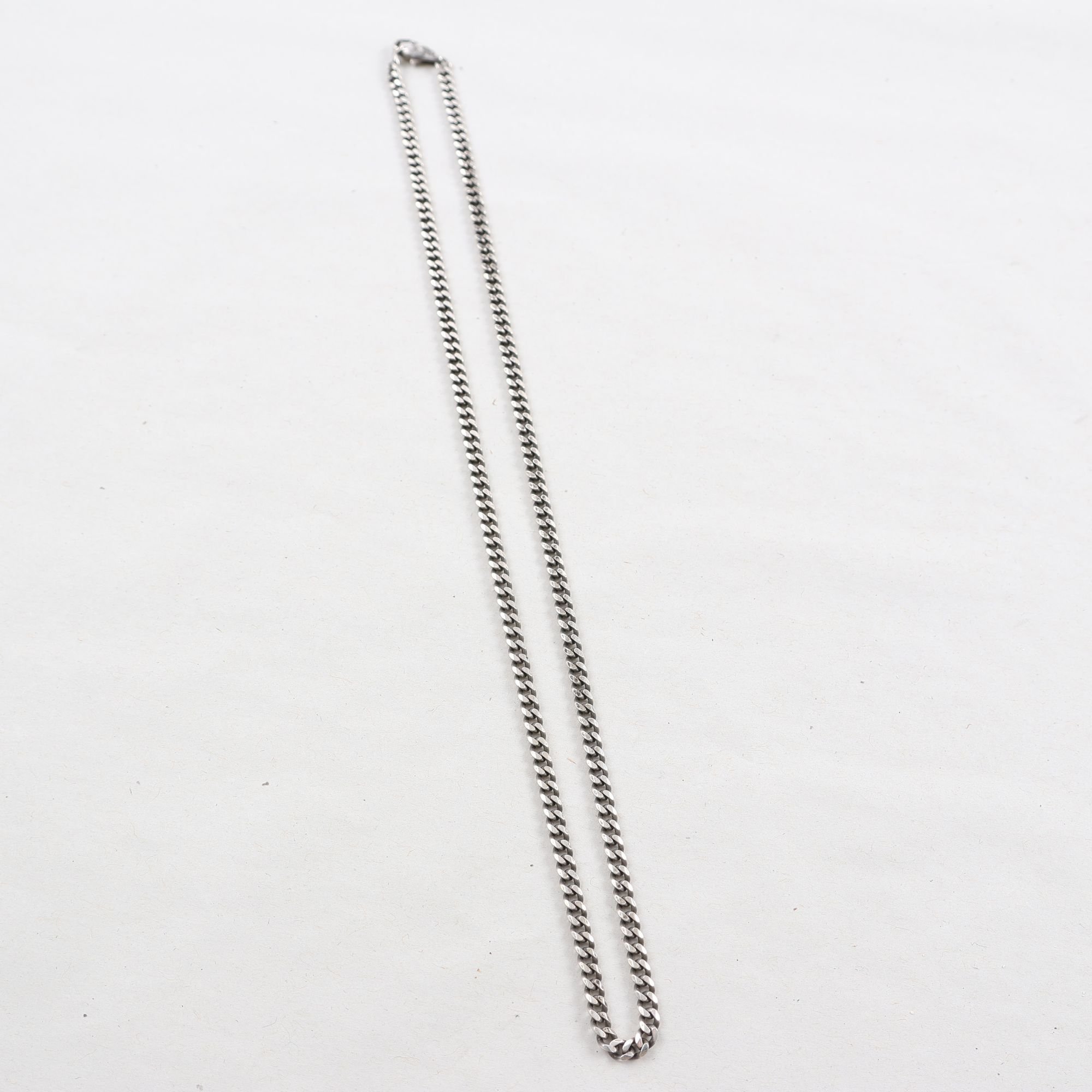 Halsband, pansarlänk, silver, vikt: 11.9g