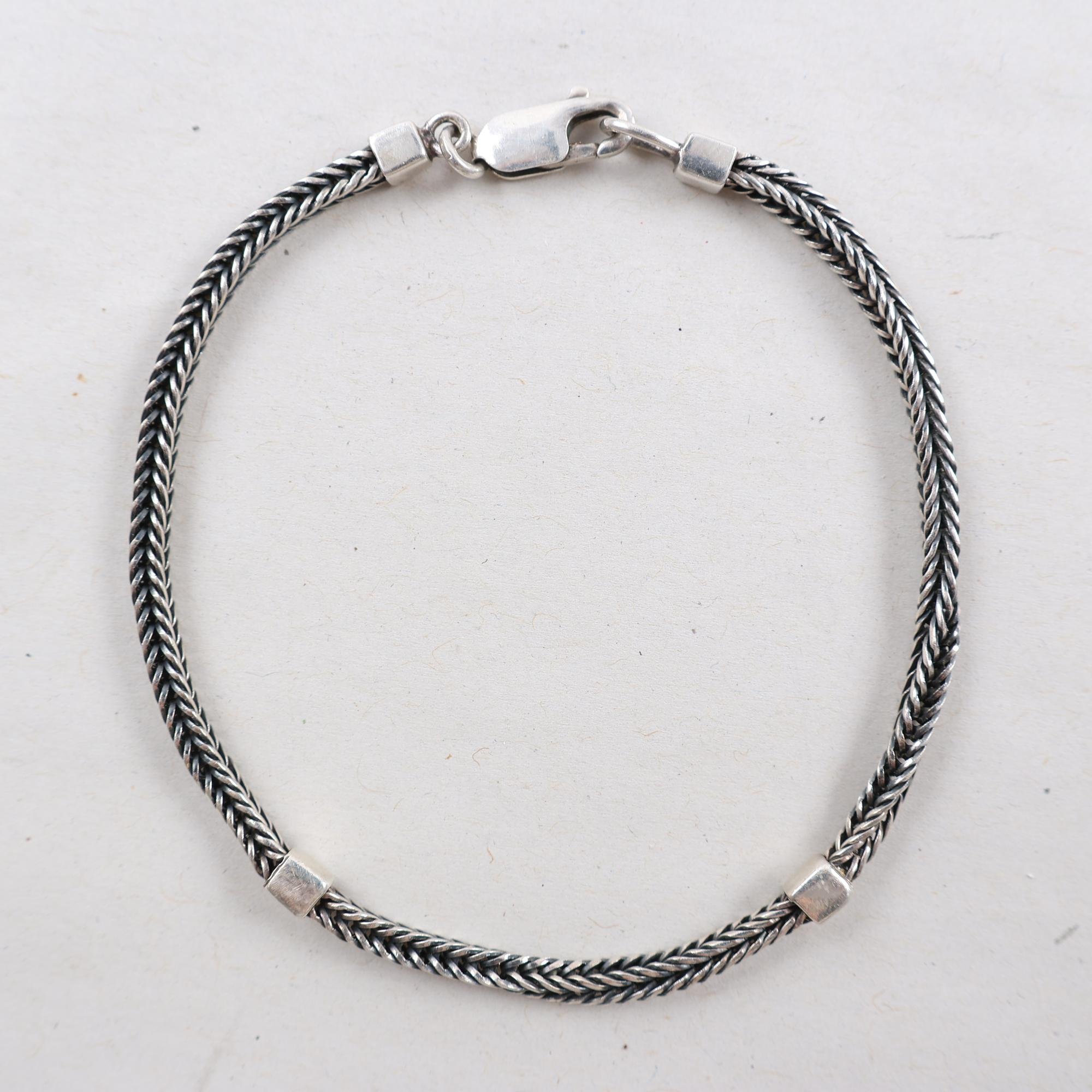 Armband, vetelänk, silver, vikt: 5.3g