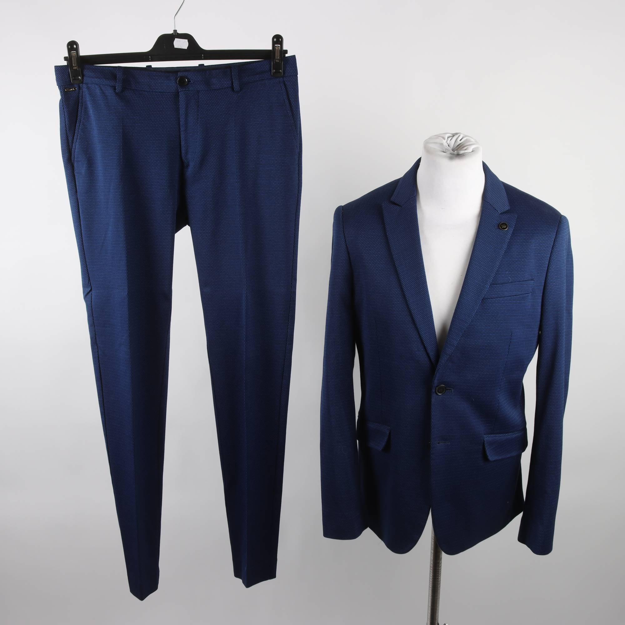 Kostym, Scotch & Soda, blå, stl. Kavaj M/48, byxor W30 L34