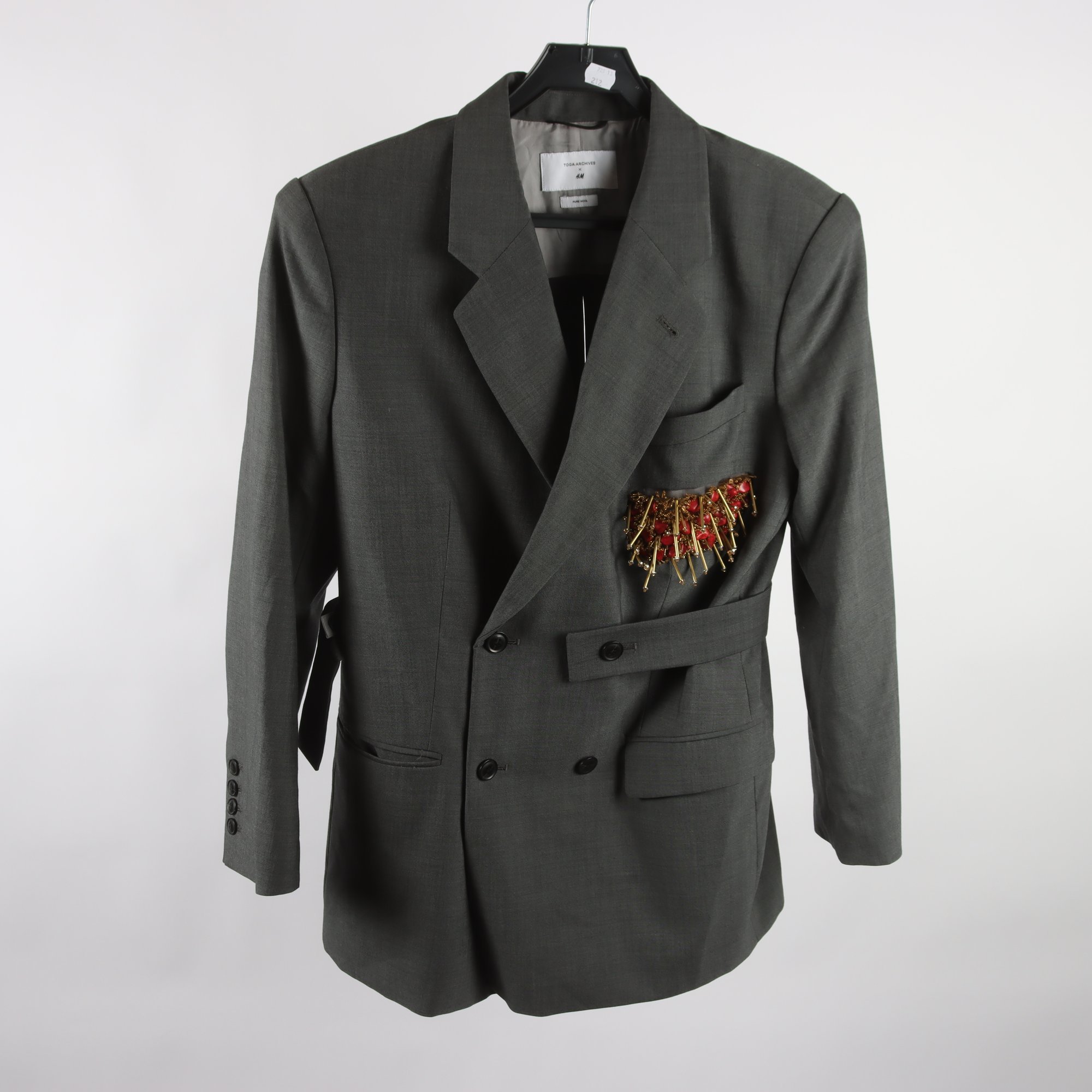 Kavaj, Toga Archives x H&M, grå, stl. S