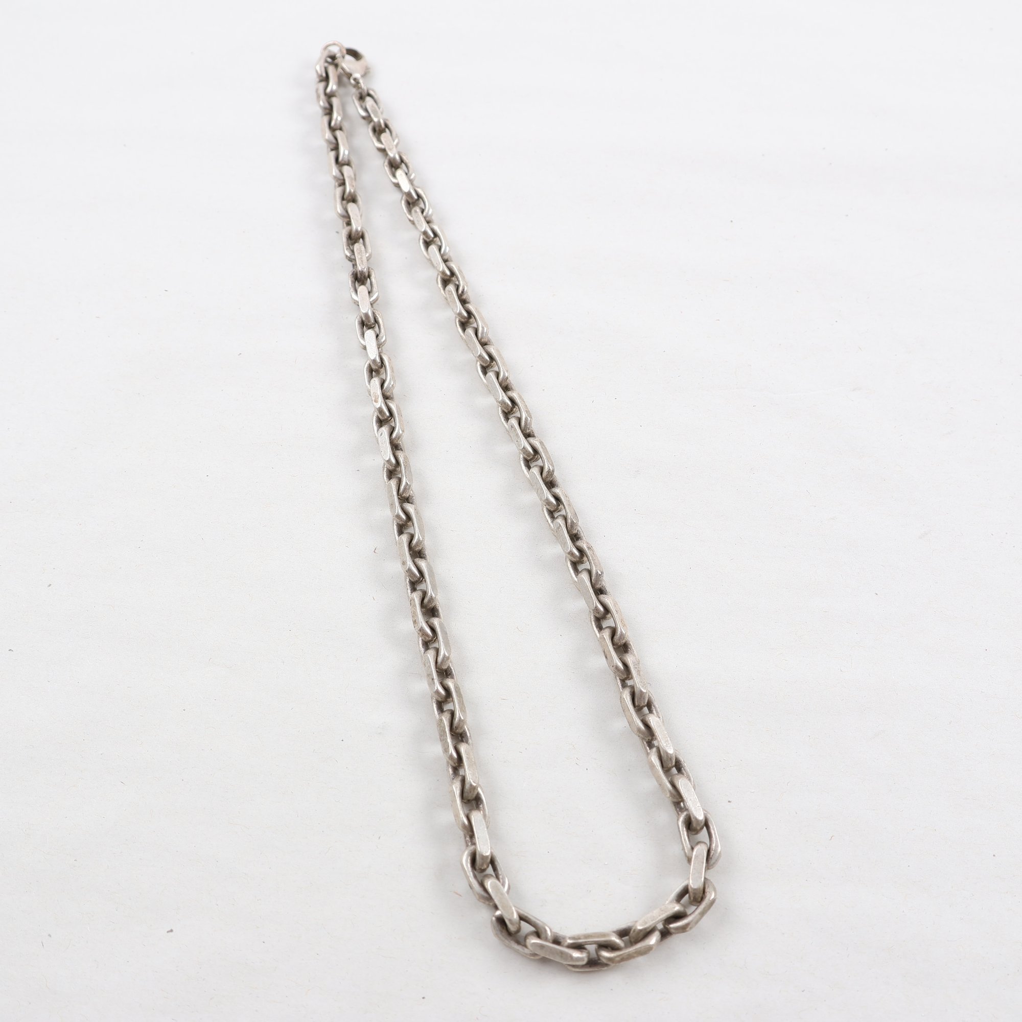 Halsband, ankarlänk, silver, vikt: 83.4g