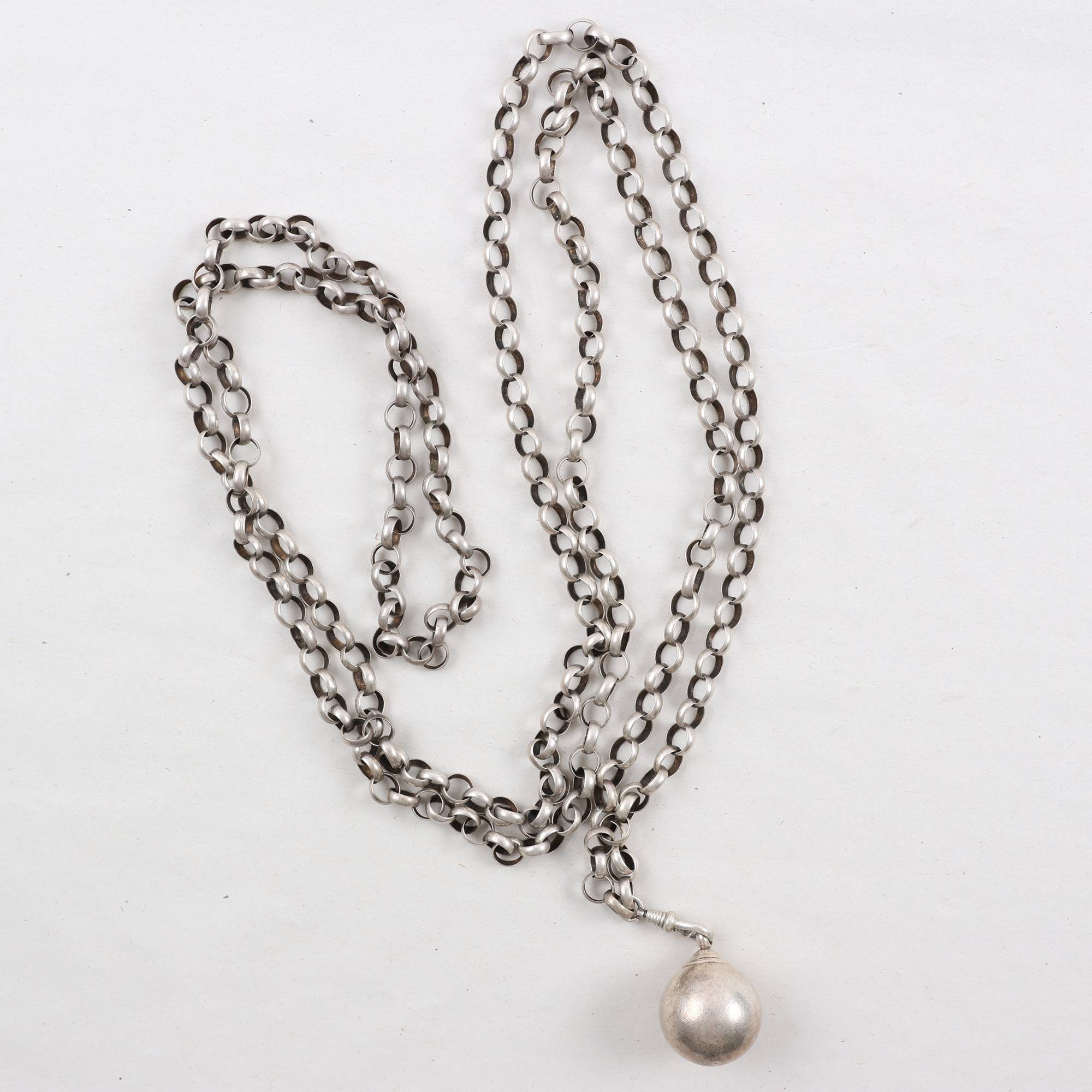 Halsband & hänge, silver, vikt: 63.5g