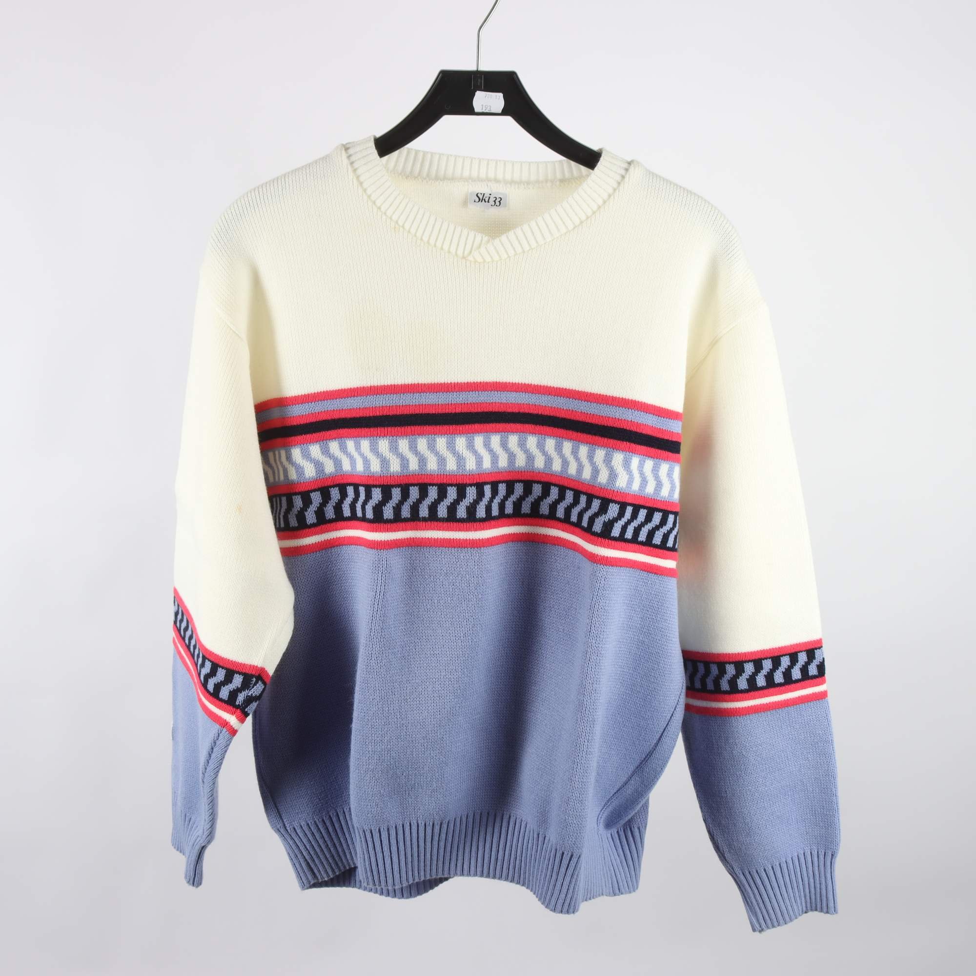Tröja, Ski 33, vit, blå, stl. L