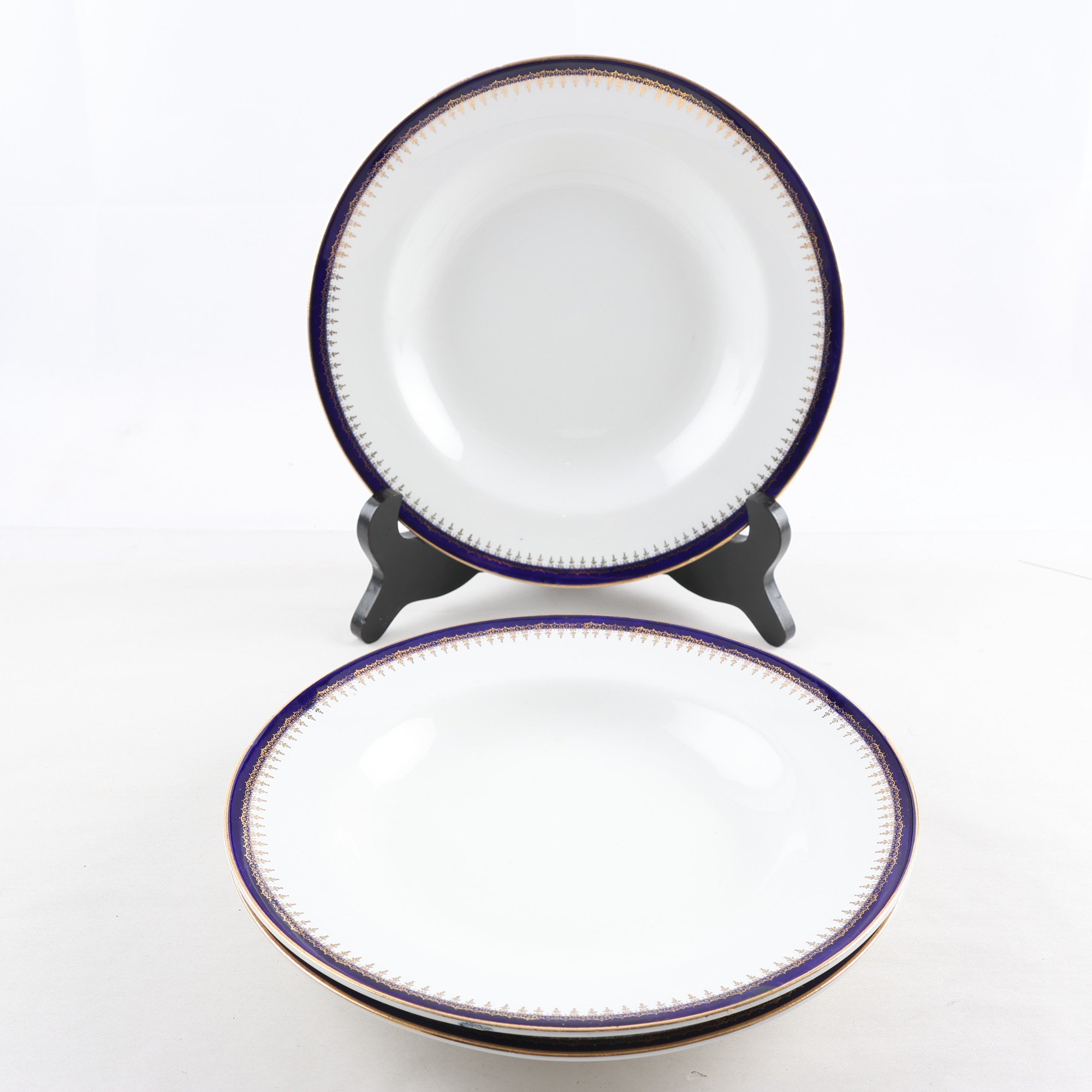 Tallrikar, Gustavsberg, ”Empire”, djupa, flintgods, 3 st.