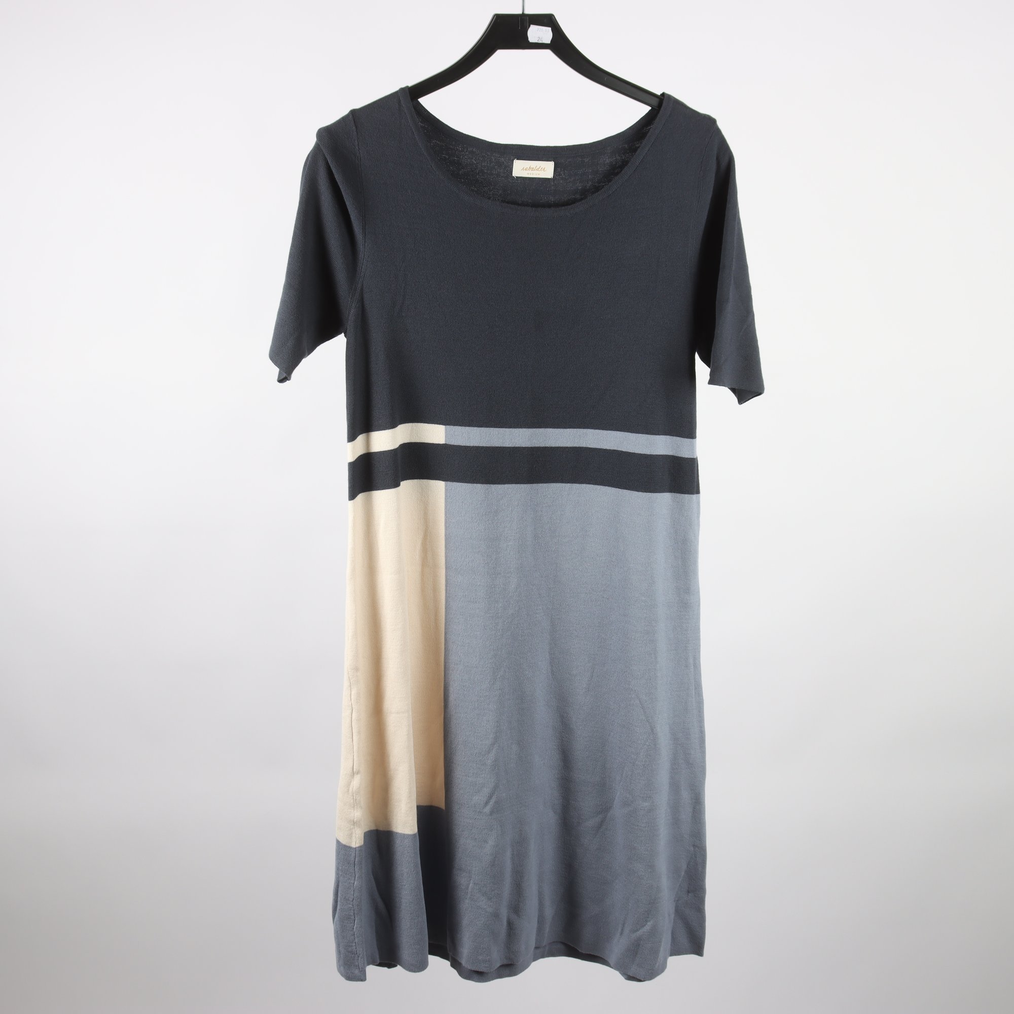 Klänning, Rabalder, blå, vit, stl. M