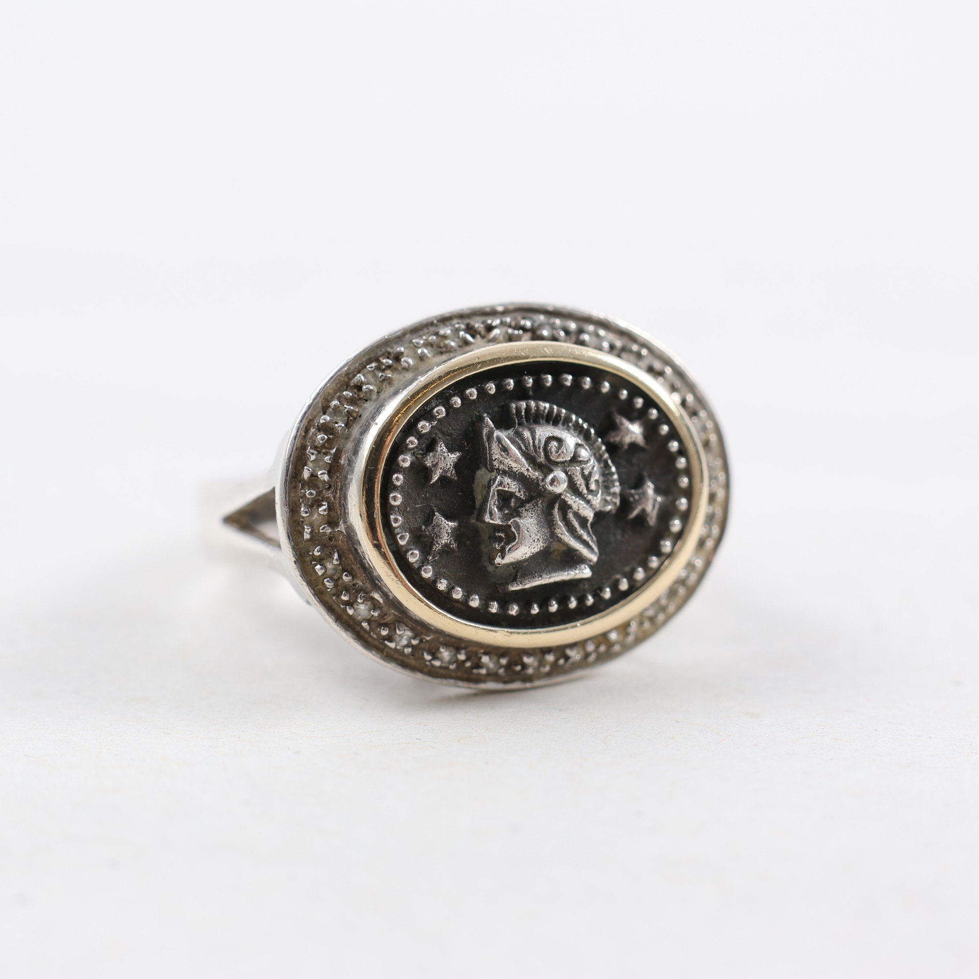 Ring, silver 925, huvud, vintage, vikt: 7.9g