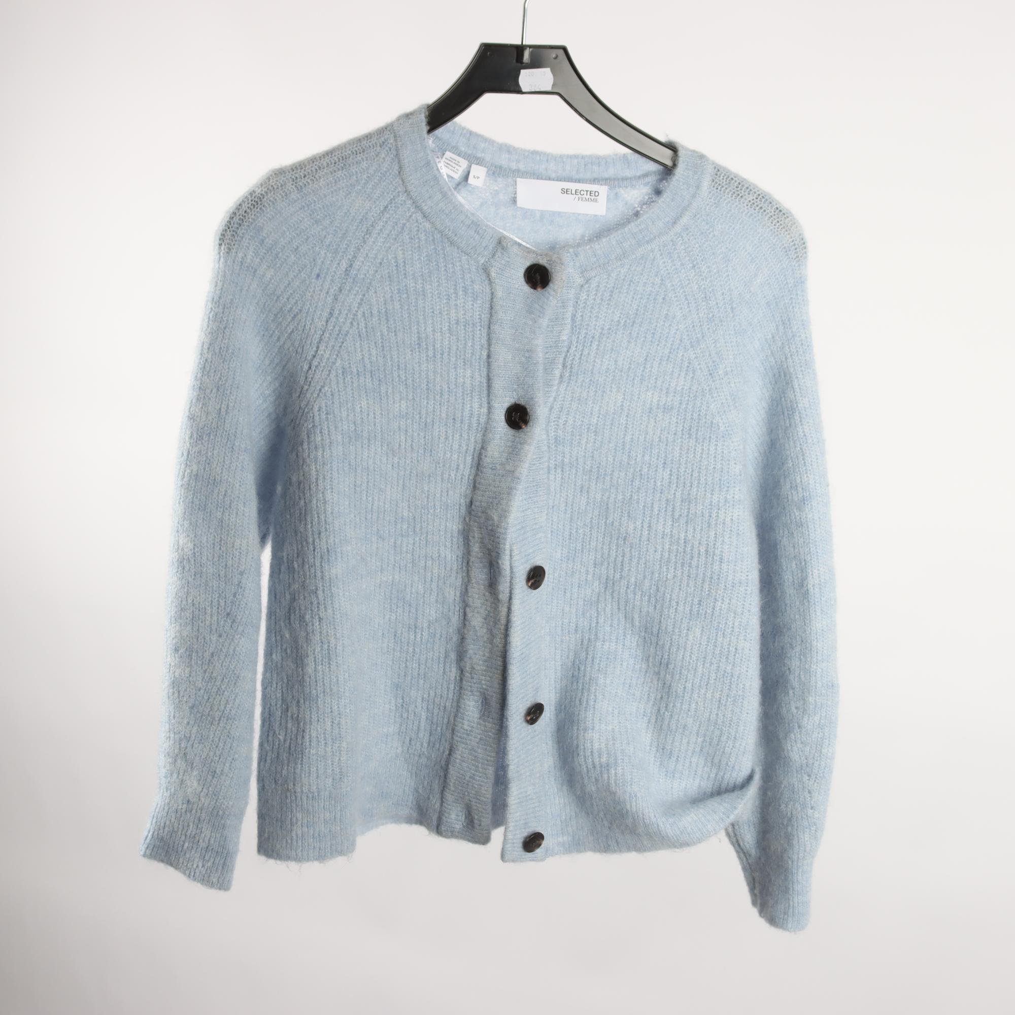 Kofta, Selected Femme, ljusblå, ull, alpaca, stl. S.