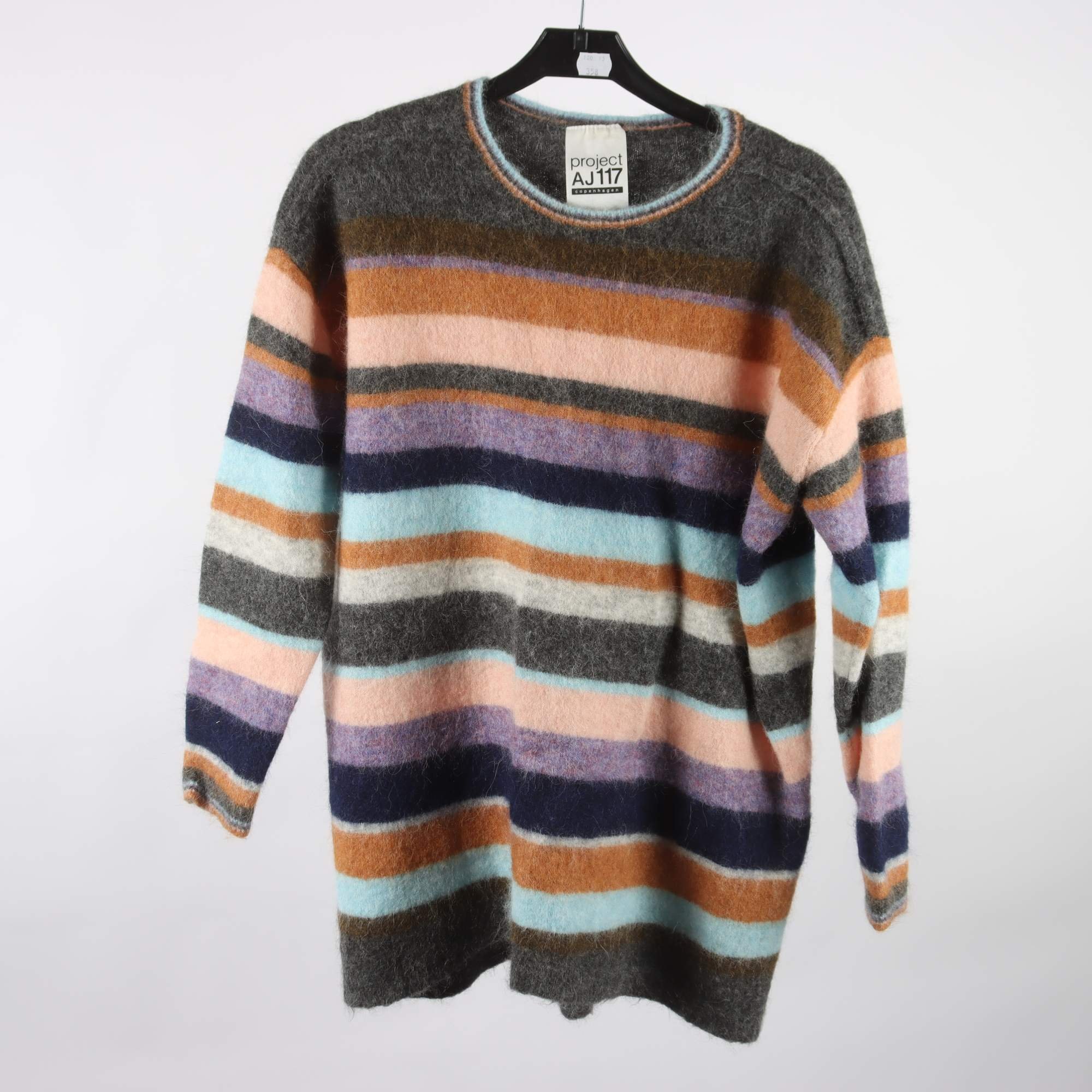 Tröja, Project, AJ 117, randig, blå, brun, ull, alpaca, stl. M.